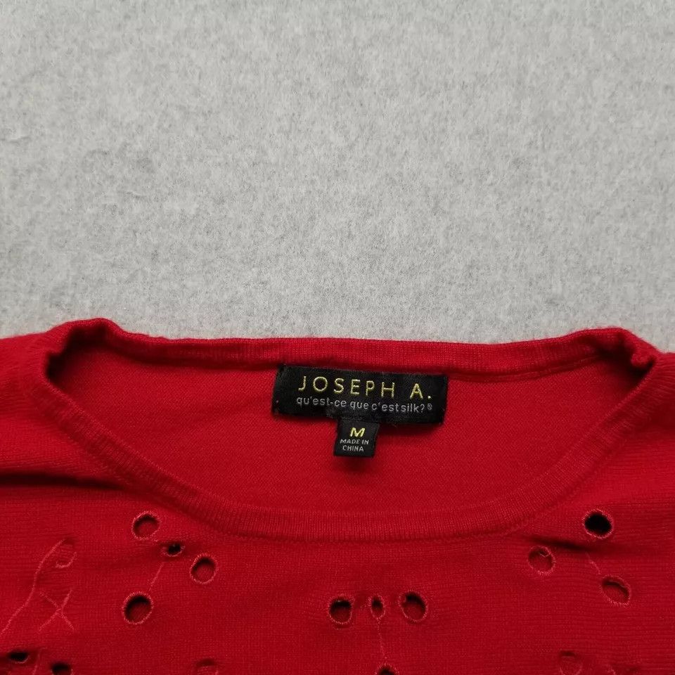Other Joseph A Sweater Womens Medium Red Round Neck Rayon Blend Size M / US 6-8 / IT 42-44 - 4 Thumbnail