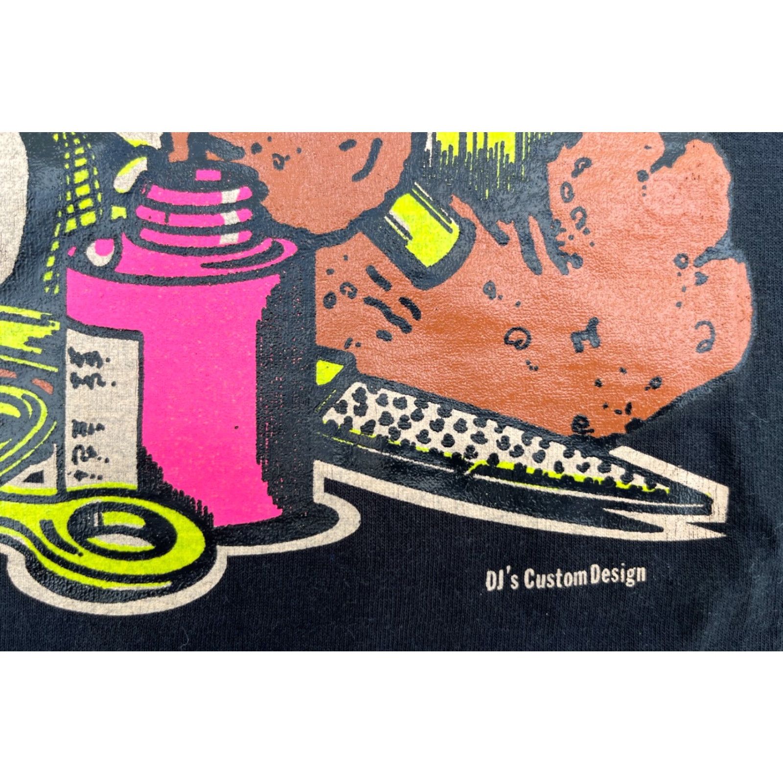 Vintage Screen Stars Best DJ's Custom Design Graphic Tee Unisex Adults T-Shirt XL Black 90s Vintage Short Sleeve Crew Neck Made in USA Mens Size US XL / EU 56 / 4 - 4 Thumbnail
