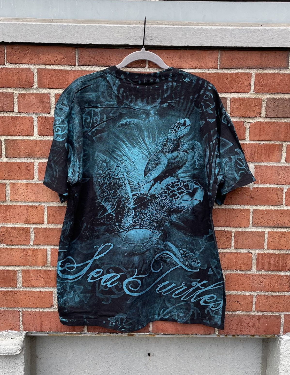 Vintage Y2k Yazbek Sea Turtles Aquatic AOP Belize T Shirt Size US L / EU 52-54 / 3 - 5 Thumbnail