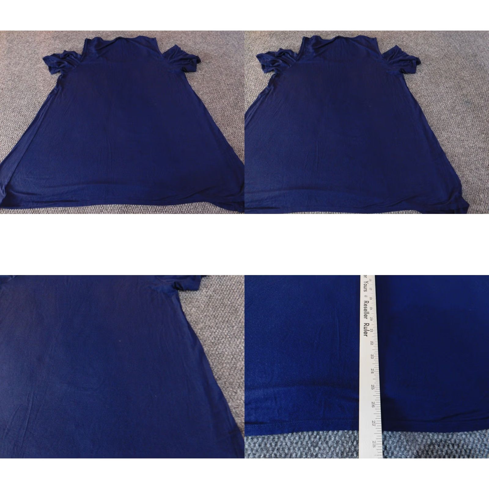 Jones New York Jones New York Blouse Shirt Womens L Blue Off the Shoulder Casual Stretch Regular Cap Sleeve Button Vintage: No Size L / US 10 / IT 46 - 8 Thumbnail