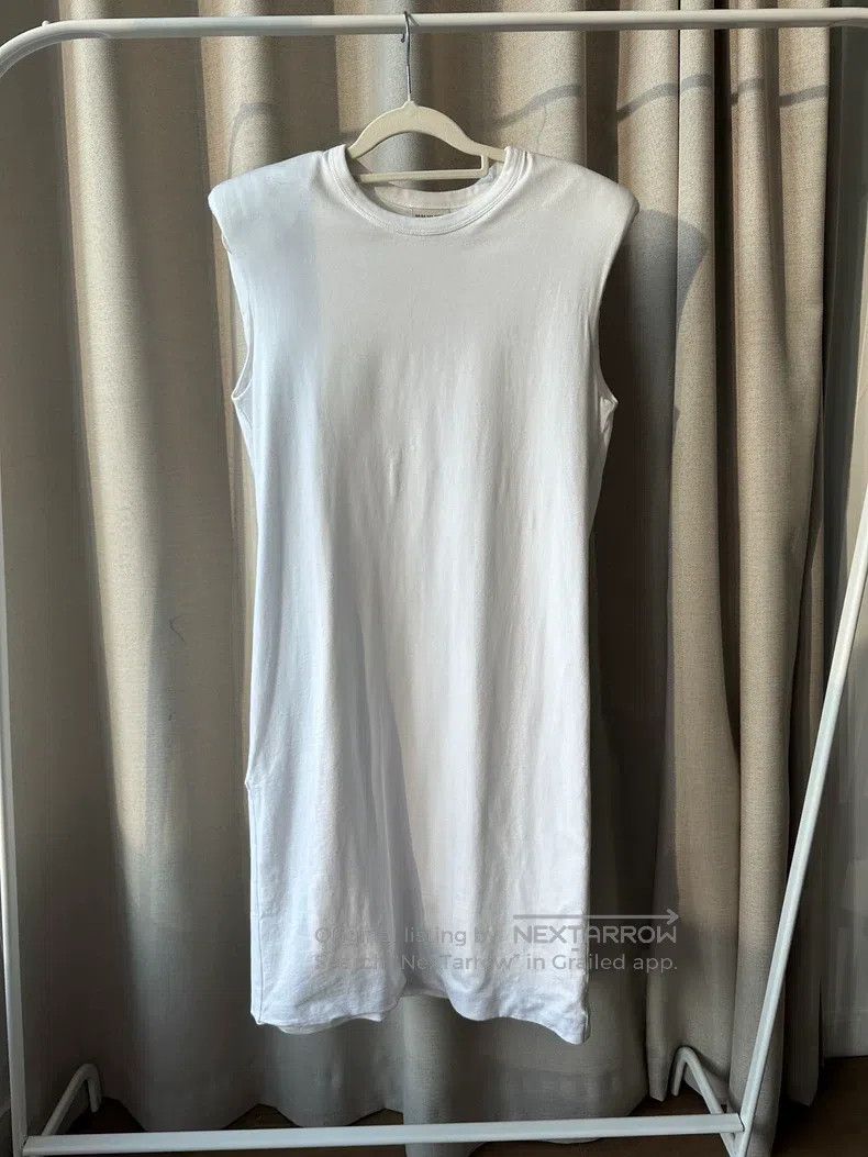 Dries Van Noten Dries Van Noten Minimalist High Shoulder Pad White Dress Size S / US 4 / IT 40 - 1 Thumbnail