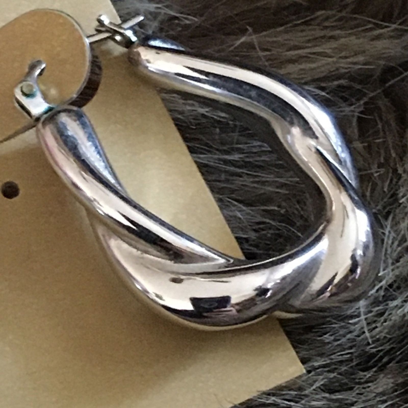 Vintage Vintage twisted silver tone hoop earrings Size ONE SIZE - 3 Thumbnail