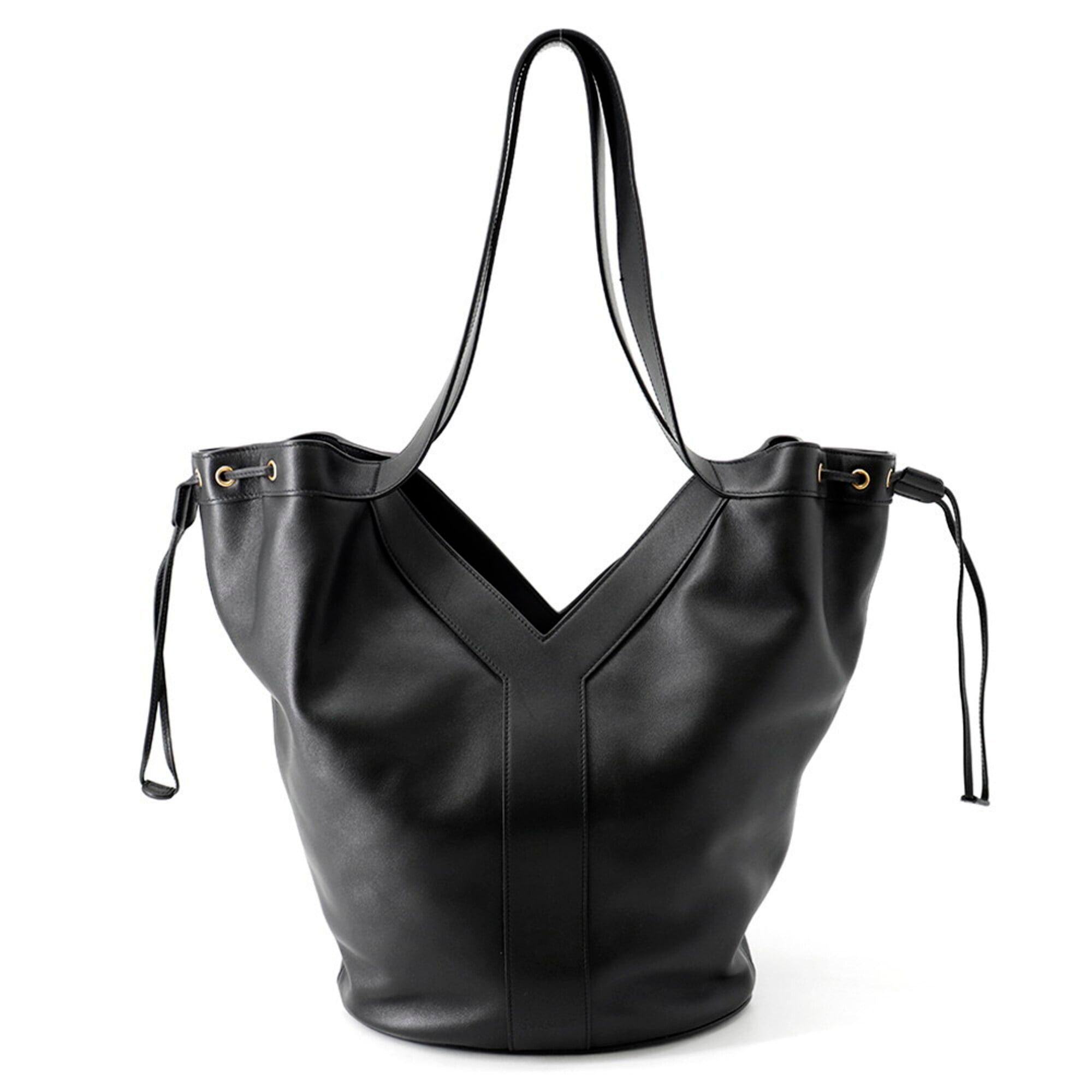 Yves Saint Laurent Yves Saint Laurent Saint Laurent Paris Tote Bag Y Hobo Calf Leather 833160 SAINT LAURENT PARIS Black Handbag Size ONE SIZE - 1 Thumbnail