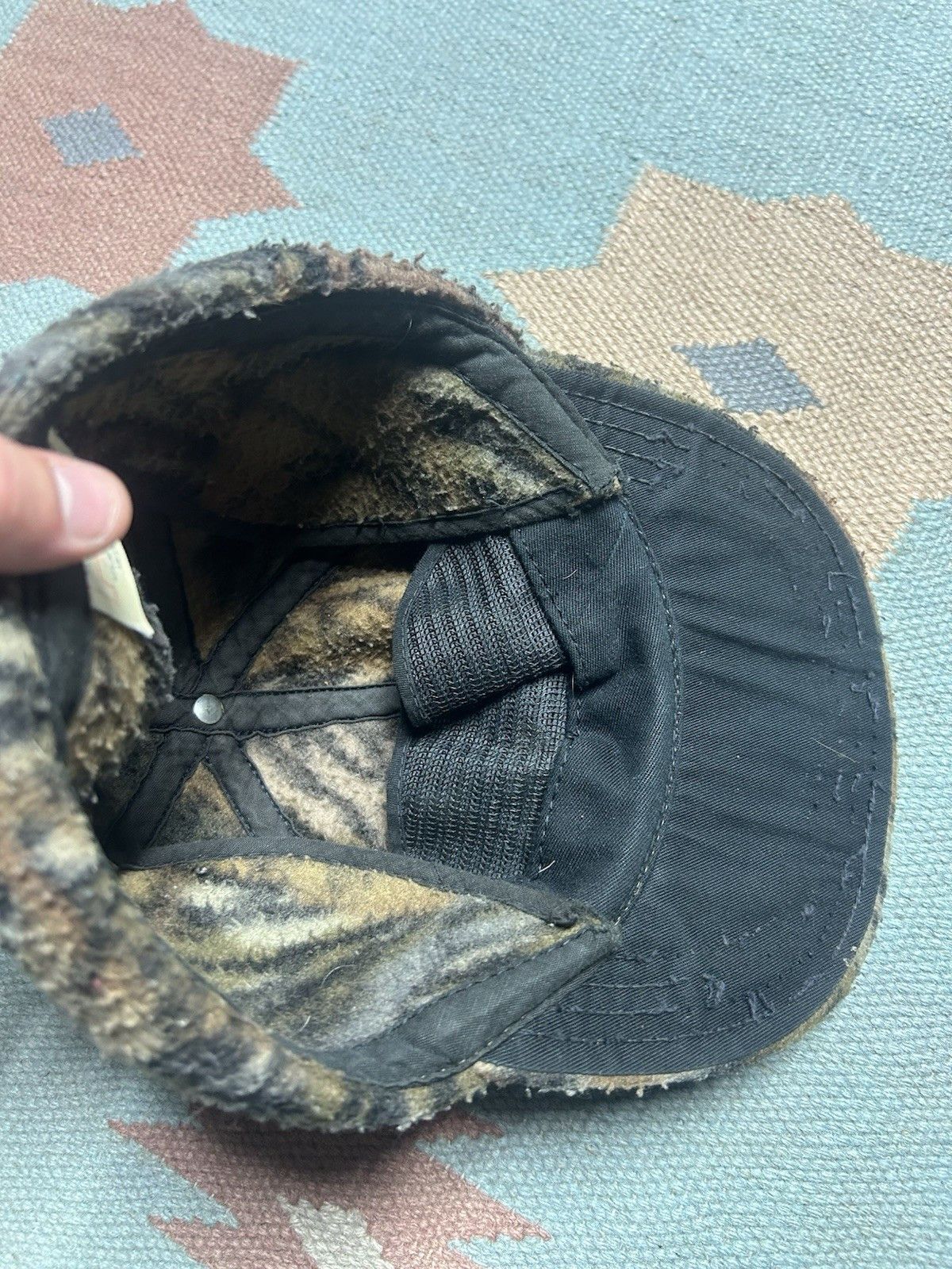 Vintage VTG 80s camo trapper hat flap Trebark camouflage fleece USA Size ONE SIZE - 8 Thumbnail