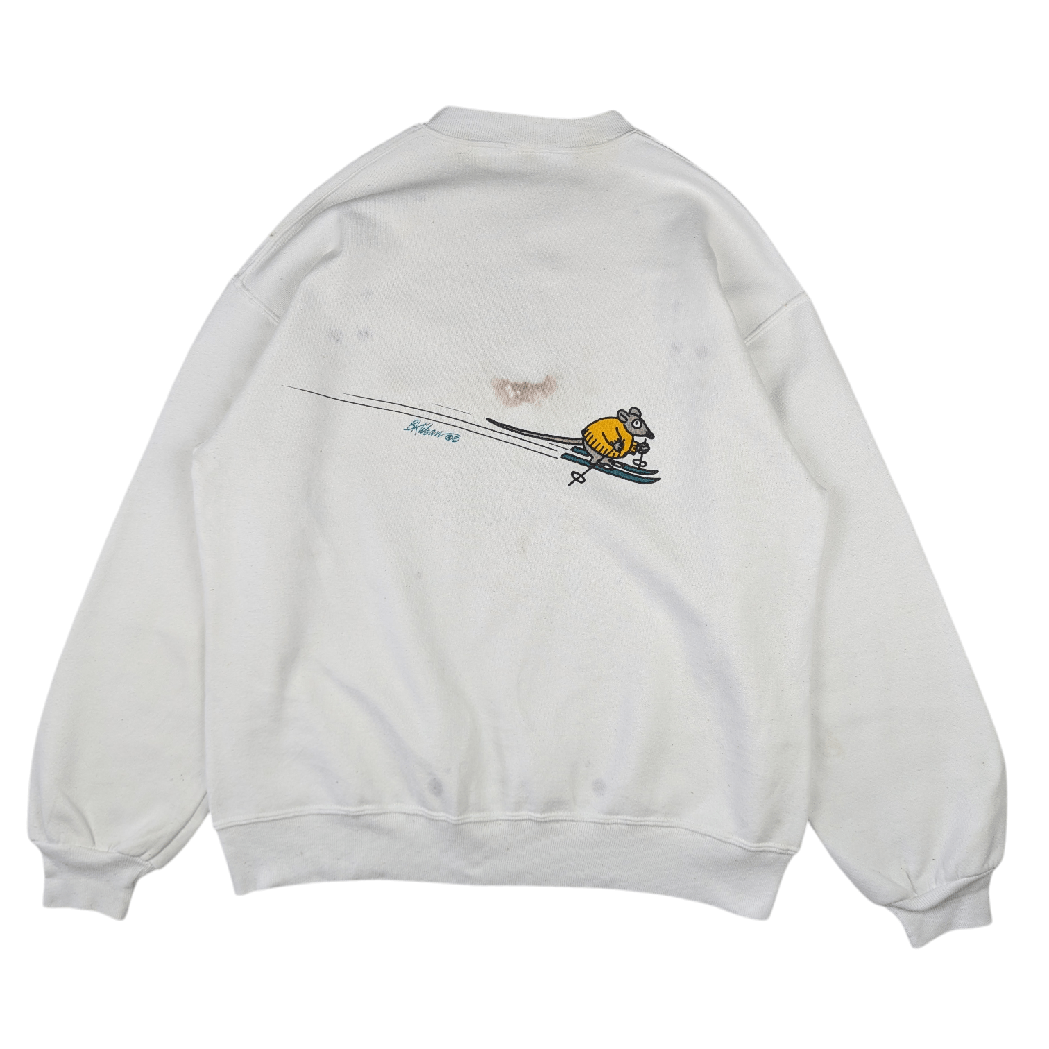Vintage Vintage 90's CRAZY SHIRTS Cat Snowboard Crewneck Sweatshirt Size US L / EU 52-54 / 3 - 6 Thumbnail
