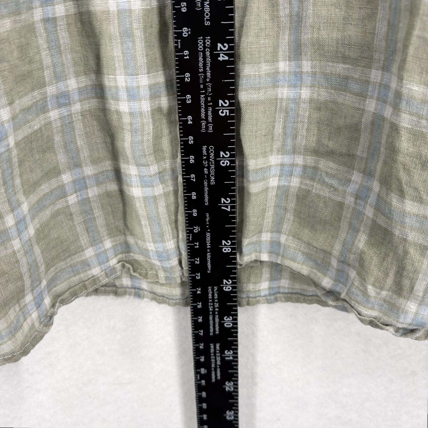 Peter Millar VINTAGE Peter Millar Shirt Mens Large Green Blue Plaid 100% Linen Button Front Preppy Size US L / EU 52-54 / 3 - 6 Thumbnail