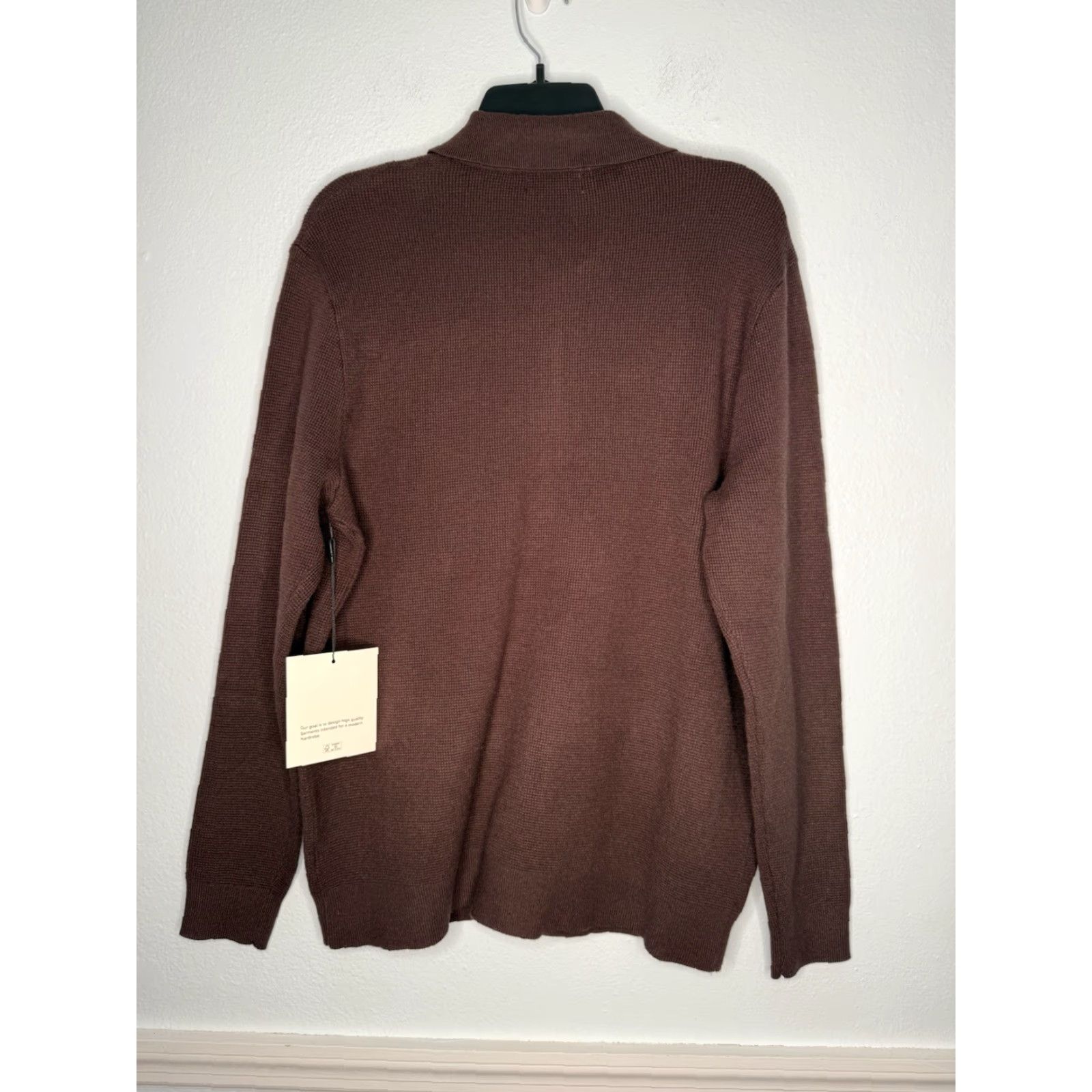 Vintage THOM AARON Sweater Cardigan Mens Medium Full Zip Knit Brown NWT Waffle Size US M / EU 48-50 / 2 - 2 Thumbnail