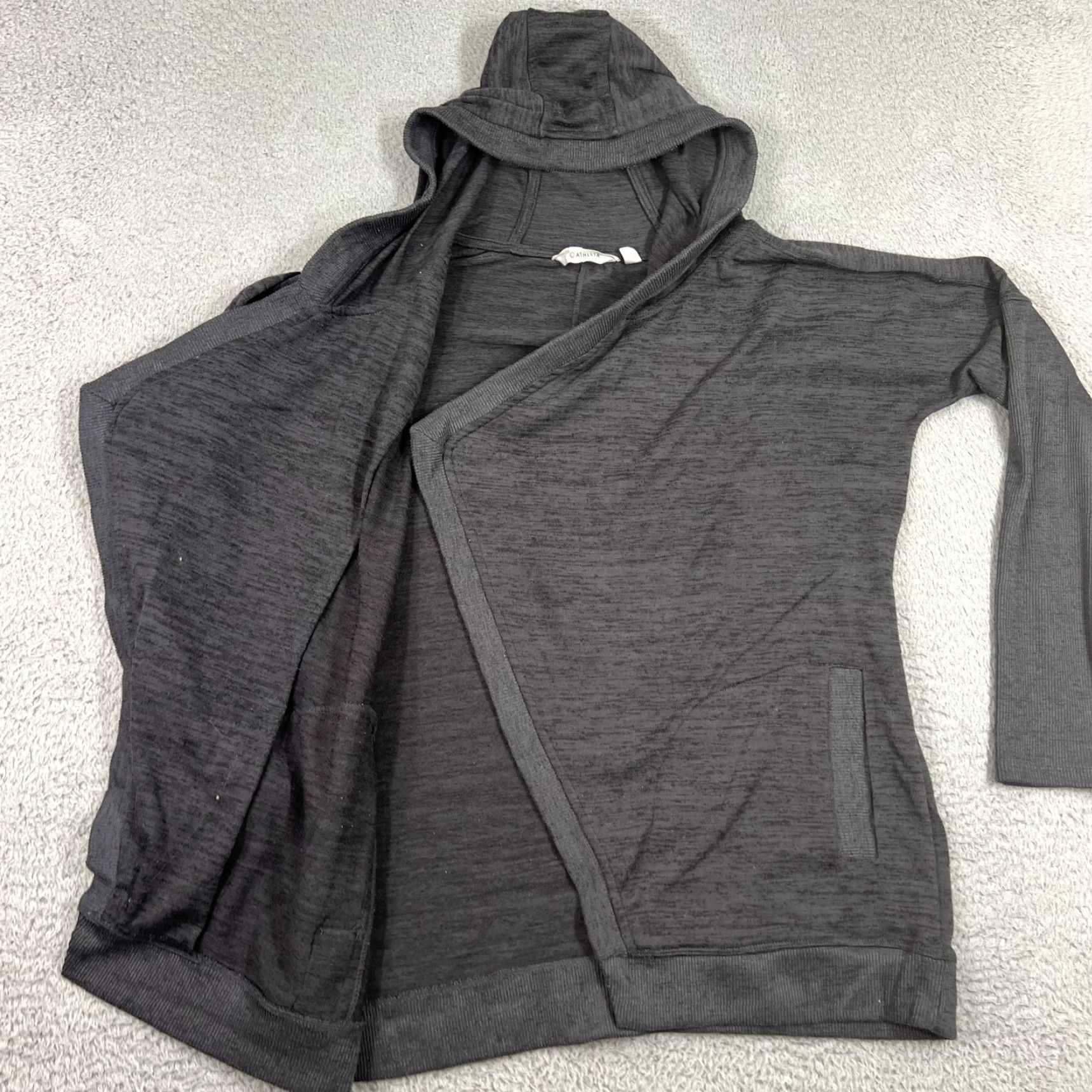 Athleta Athleta Cardigan Sweater M Blissful Wrap Hooded Open Gray Size M / US 6-8 / IT 42-44 - 6 Thumbnail