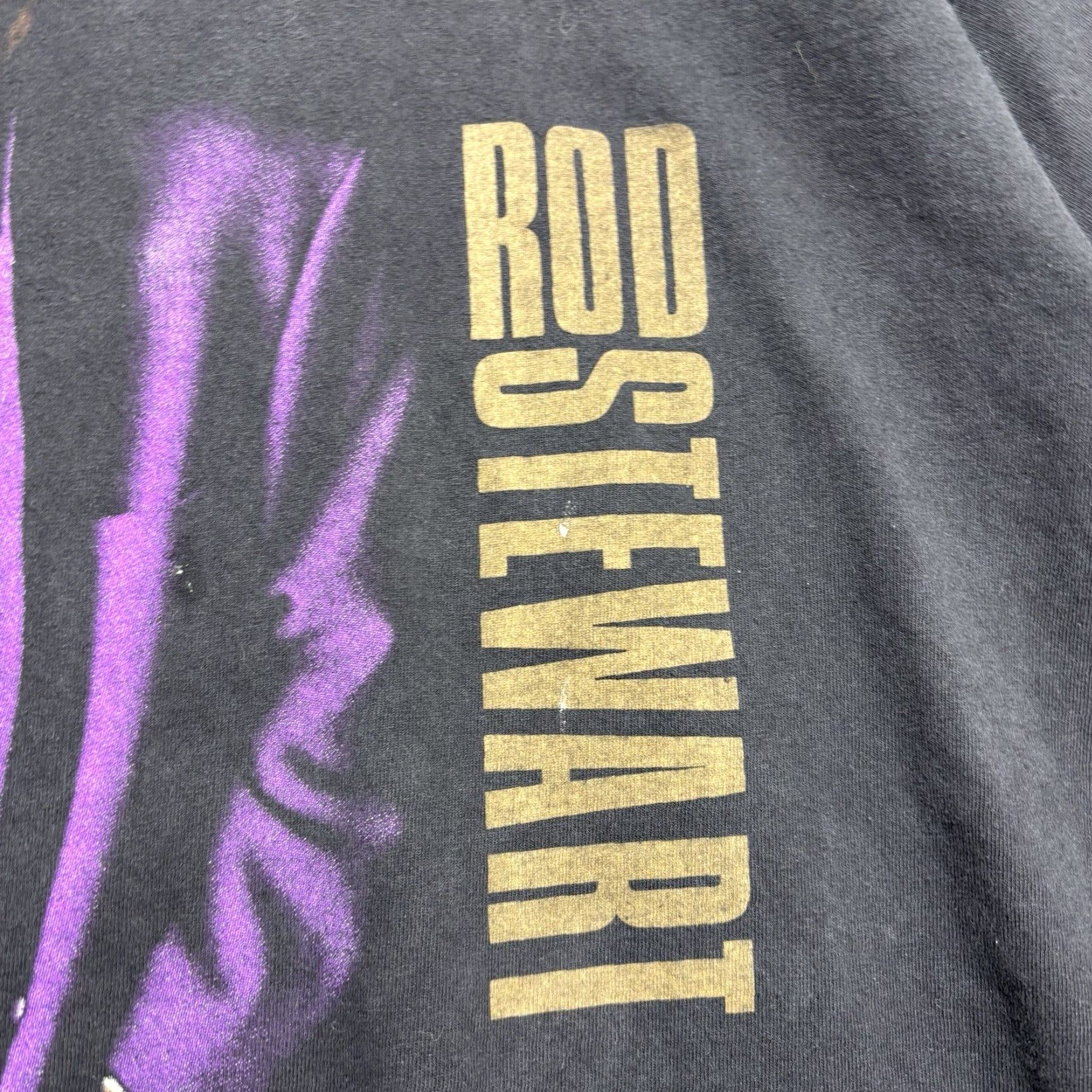Hanes Vintage Hanes Ultraweight T-Shirt Men XL Rod Stewart Tour 90s USA Black Cotton Solid Short Sleeve Crew Neck 100% Cotton Size US XL / EU 56 / 4 - 3 Thumbnail