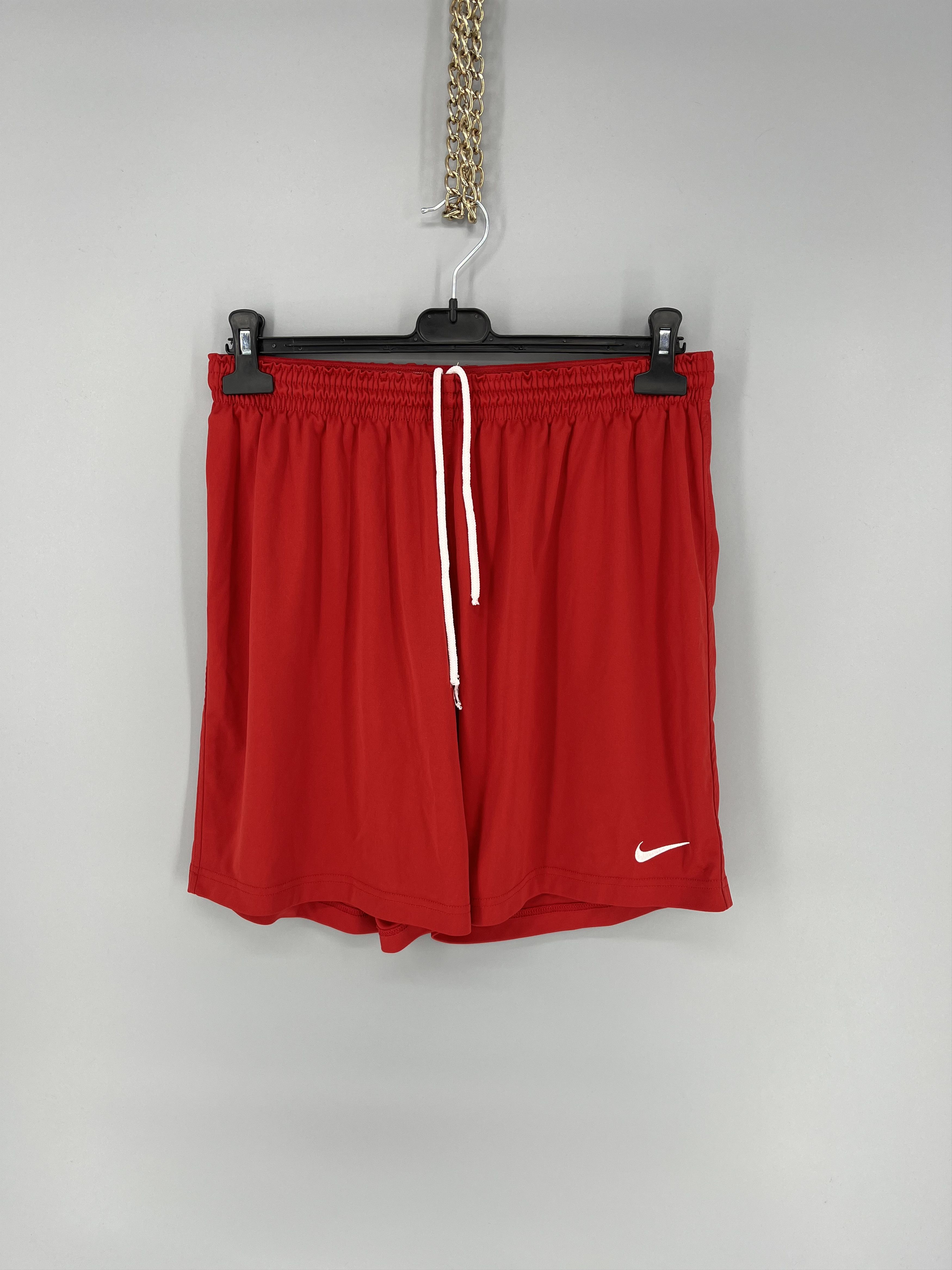 Nike × Vintage 90s Vintage Nike Red Nylon Mini Swoosh Shorts Travis Styl Size US 40 / EU 56 - 1 Thumbnail