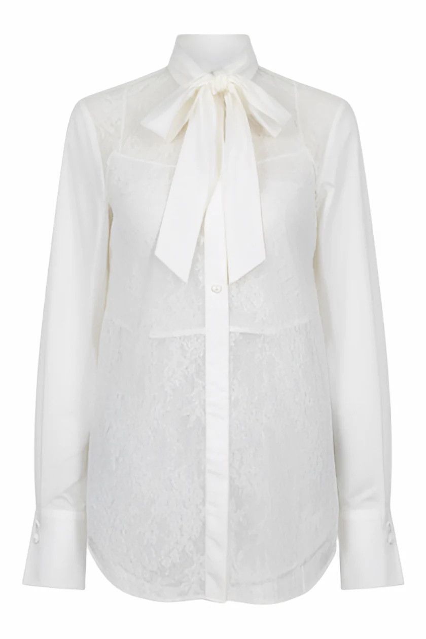 Valentino o1y0326 Solid Color Shirt in White Size XS / US 0-2 / IT 36-38 - 1 Thumbnail