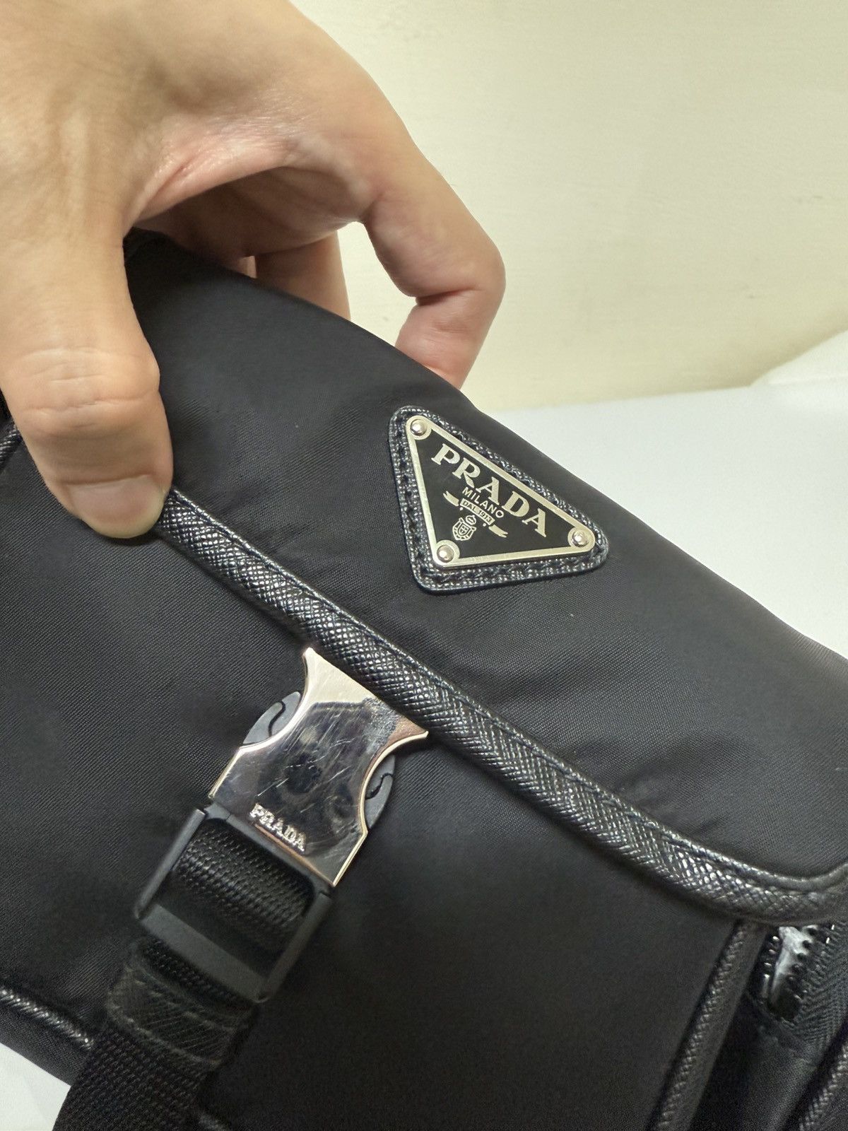 Prada Prada Cargo Nylon Messenger Bag Black Nylon Size ONE SIZE - 8 Thumbnail