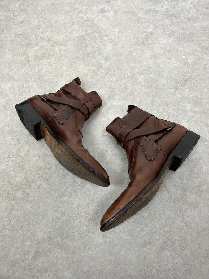 Miu Miu 2000s Miu Miu Brown Leather Ankle Boots Size US 7.5 / EU 40-41 - 3 Thumbnail