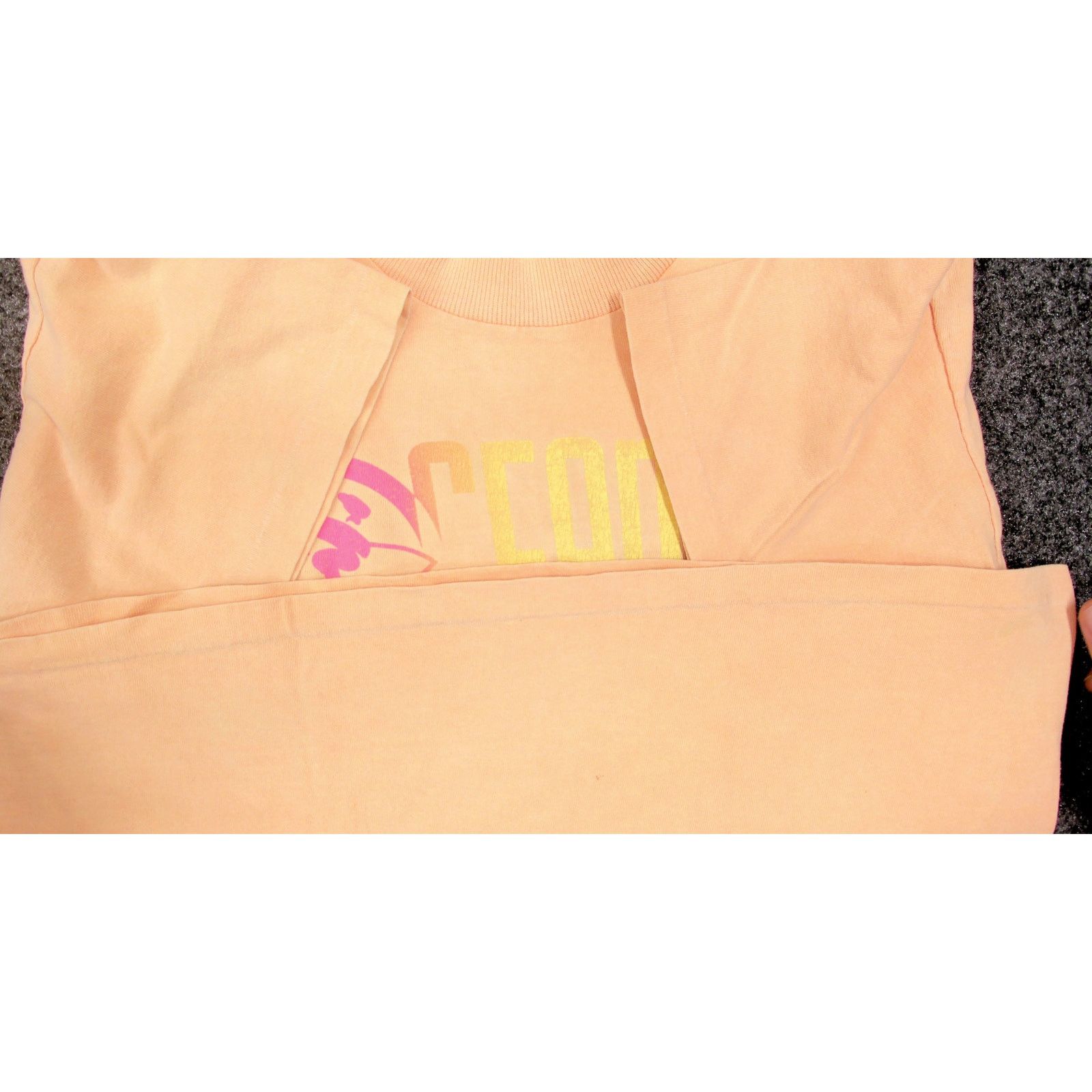Ocean Pacific 1990 Ocean Pacific OP Neon Surfer Peach Single Stitch Tee Size US M / EU 48-50 / 2 - 7 Thumbnail