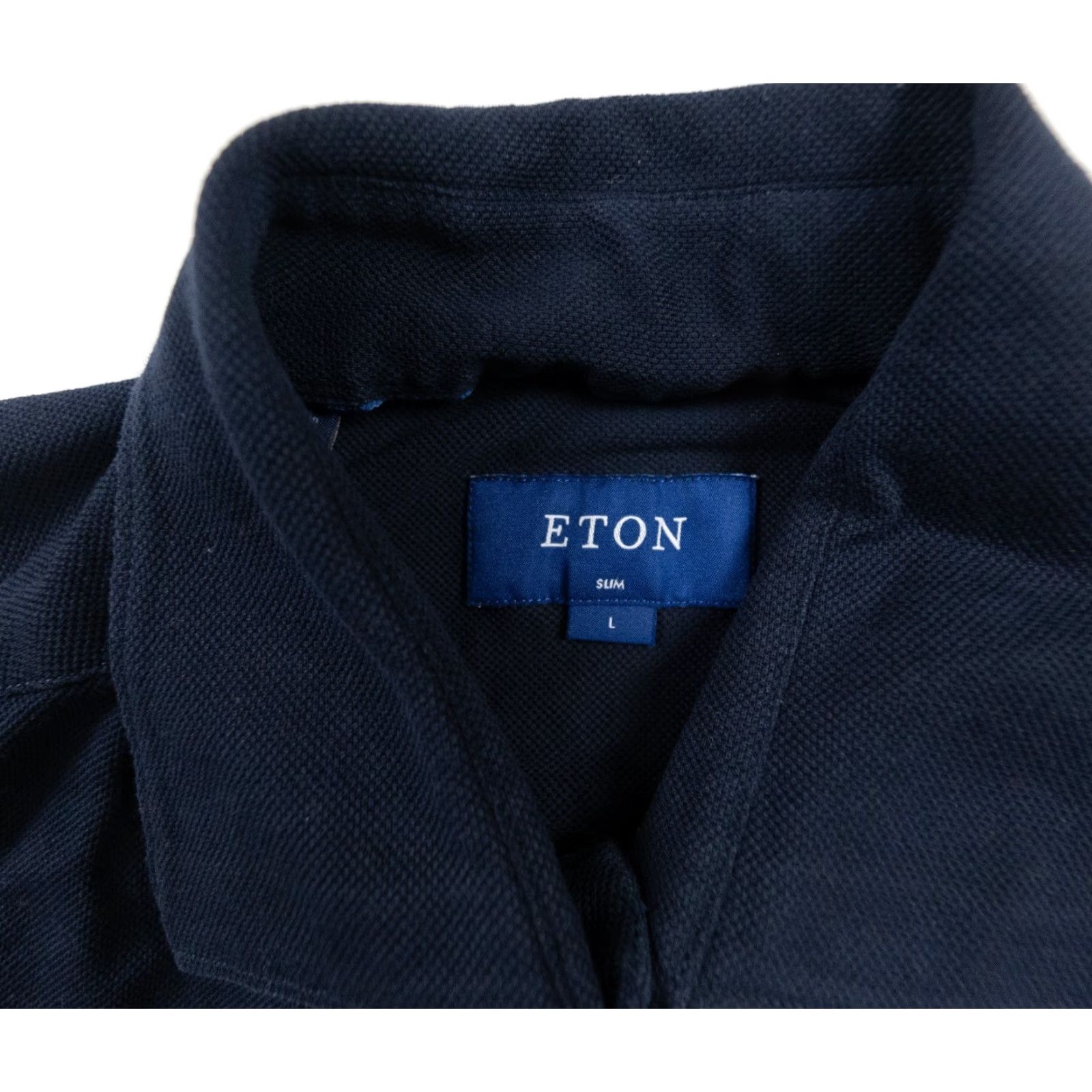 Eton VINTAGE ETON Polo Shirt Women’s Slim Fit Blue Short Sleeve Adult Large Collared Shirt Size L / US 10 / IT 46 - 3 Thumbnail