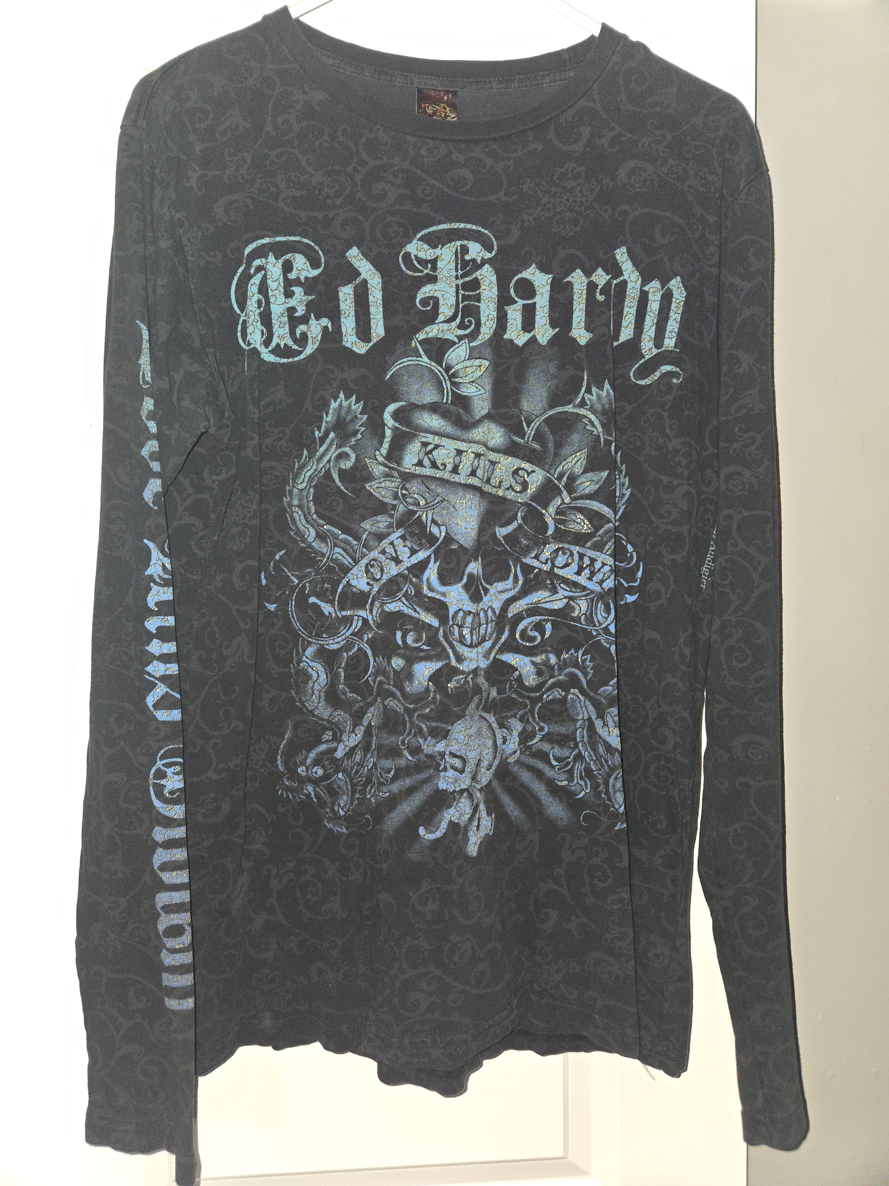 Christian Audigier Y2K RARE ED HARDY LONGSLEEVE Size US L / EU 52-54 / 3 - 1 Thumbnail