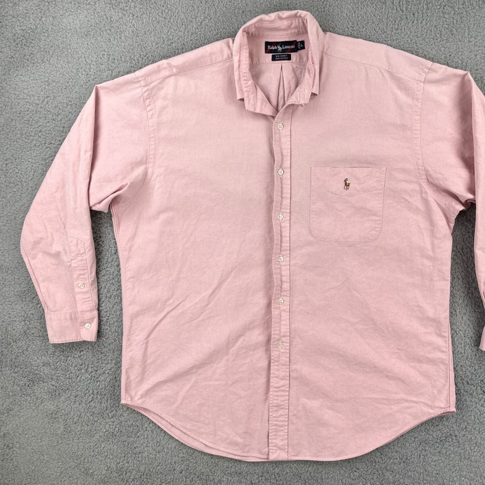 Polo Ralph Lauren Polo Ralph Lauren Shirt Button-Up Long Sleeve Pink L Men’s Casual Preppy Pocket Embroidered Knit Cotton Shirt Size US L / EU 52-54 / 3 - 3 Thumbnail