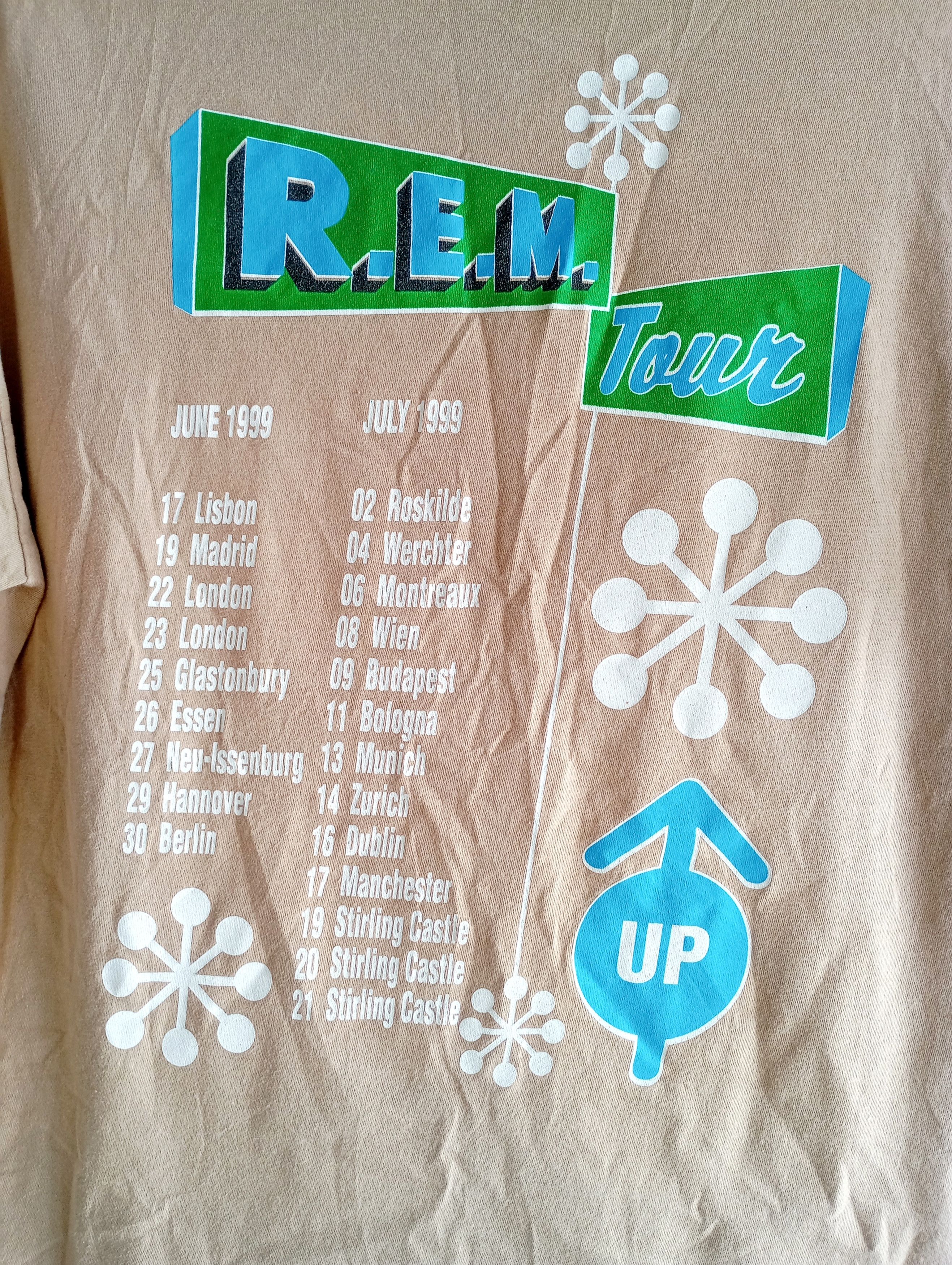 Band Tees *Rare* R.E.M 1999 Rock Band Tour Tshirt Size US M / EU 48-50 / 2 - 8 Thumbnail