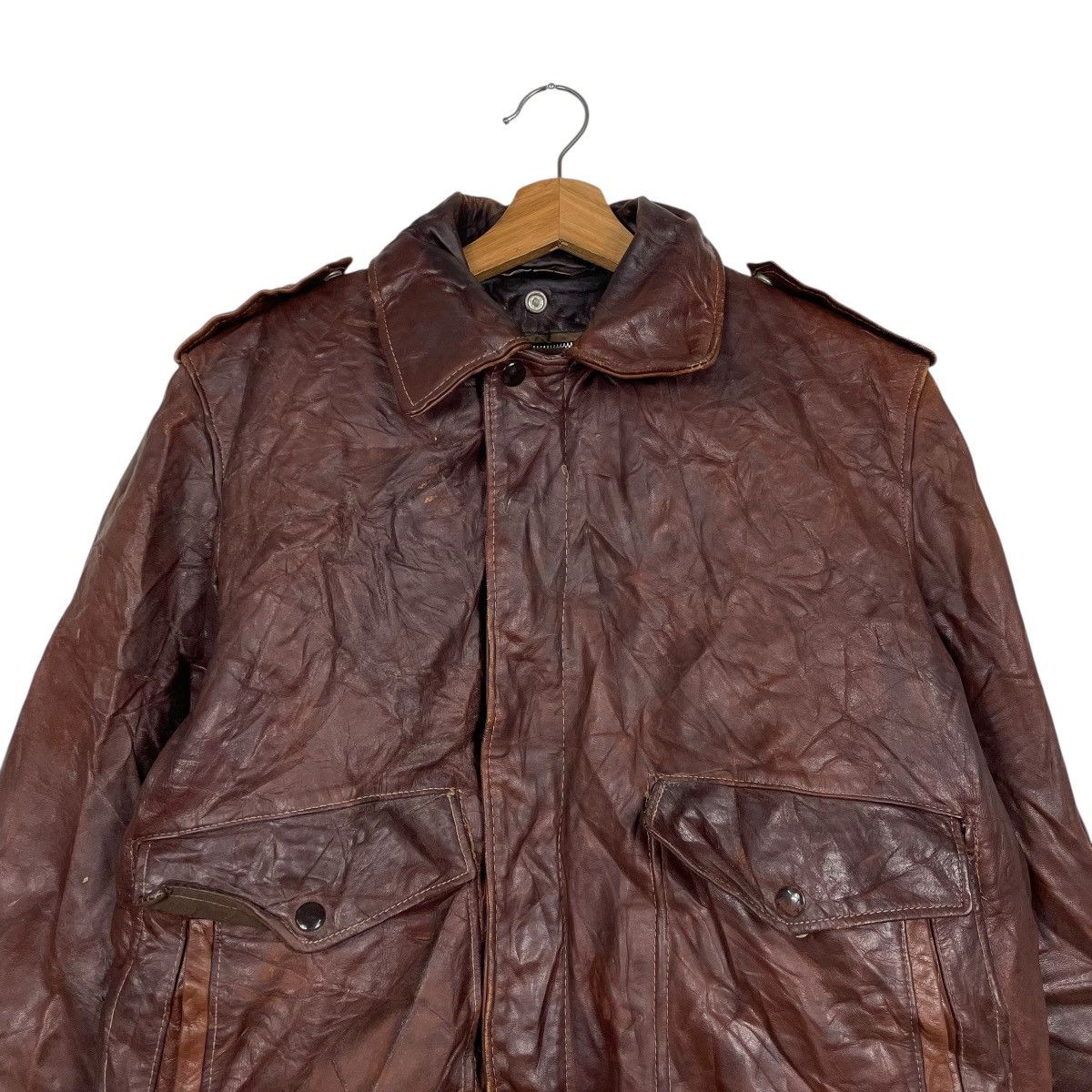 Schott Vintage Schott NYC I.S674.M.S Leather Flight Jacket Size US M / EU 48-50 / 2 - 2 Thumbnail