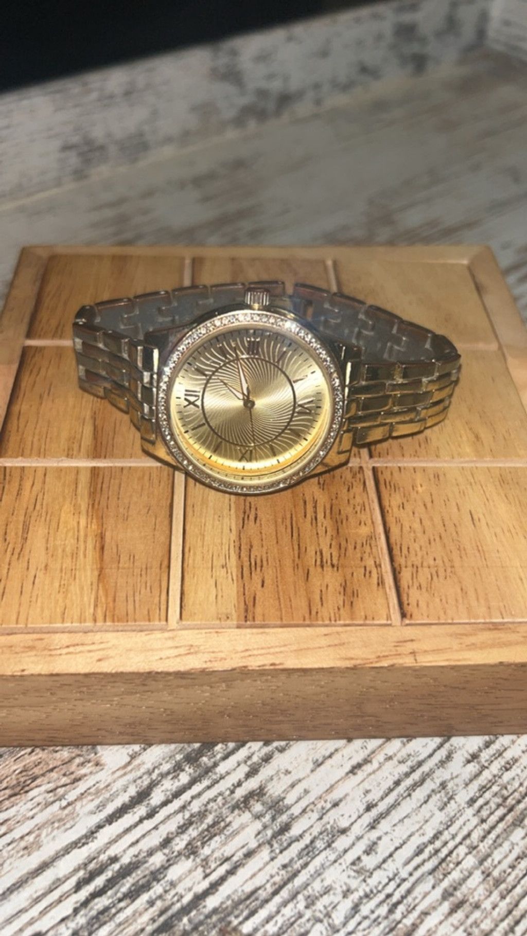 The Unbranded Brand Women's Unbranded Gold Tone Watch with Clear Accents, One Si Size ONE SIZE - 1 Thumbnail