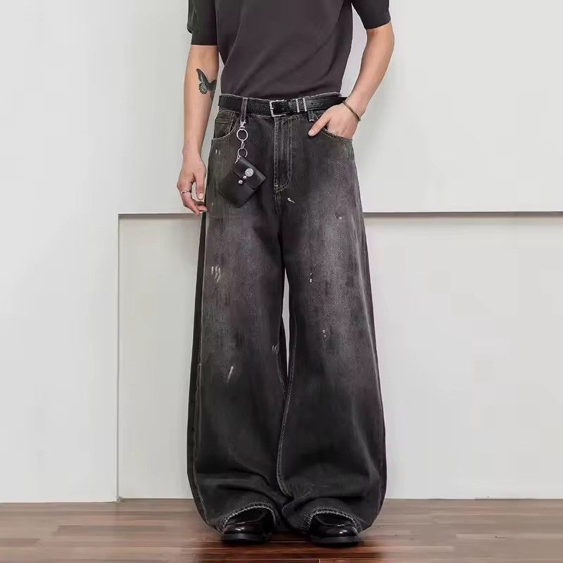 Vintage Retro Washed Wide Leg Streetwear Trendy Y2k Jeans Pants Size US 30 / EU 46 - 3 Thumbnail