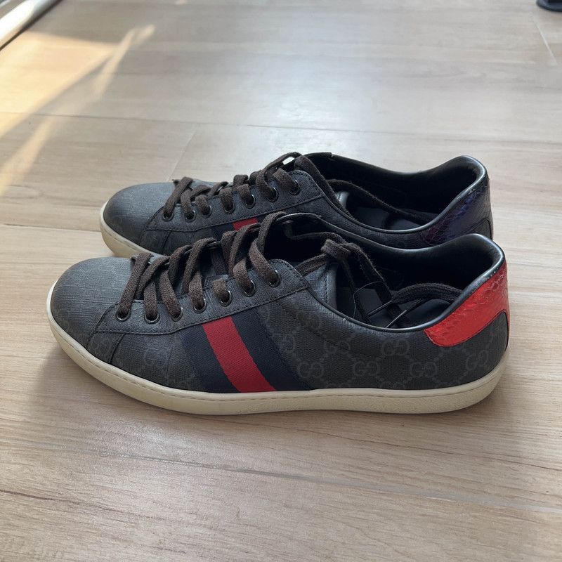 Gucci Gucci Ace GG Supreme Black Fashion Sneakers - Size US 9.5 / EU 42-43 - 1 Thumbnail