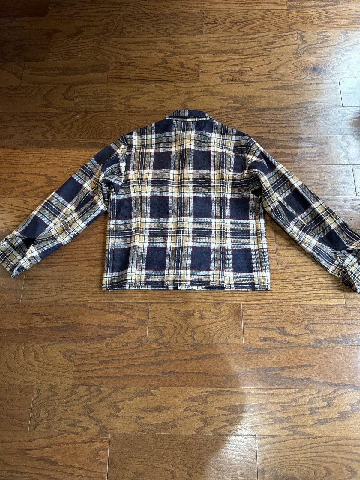 Other Balio Shirt Jacket in Navy and Cream Wool Plaid Size US XL / EU 56 / 4 - 2 Thumbnail