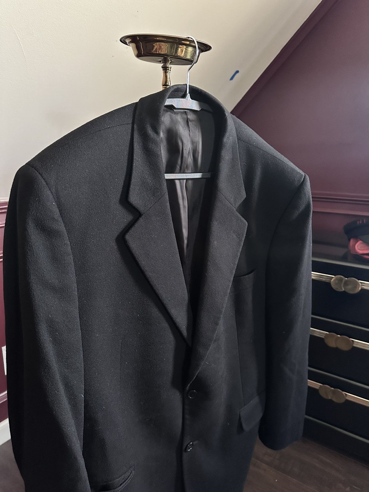 Jack Victor 100% LORO PIANA CASHMERE black two-button jacket Size 46R - 2 Thumbnail