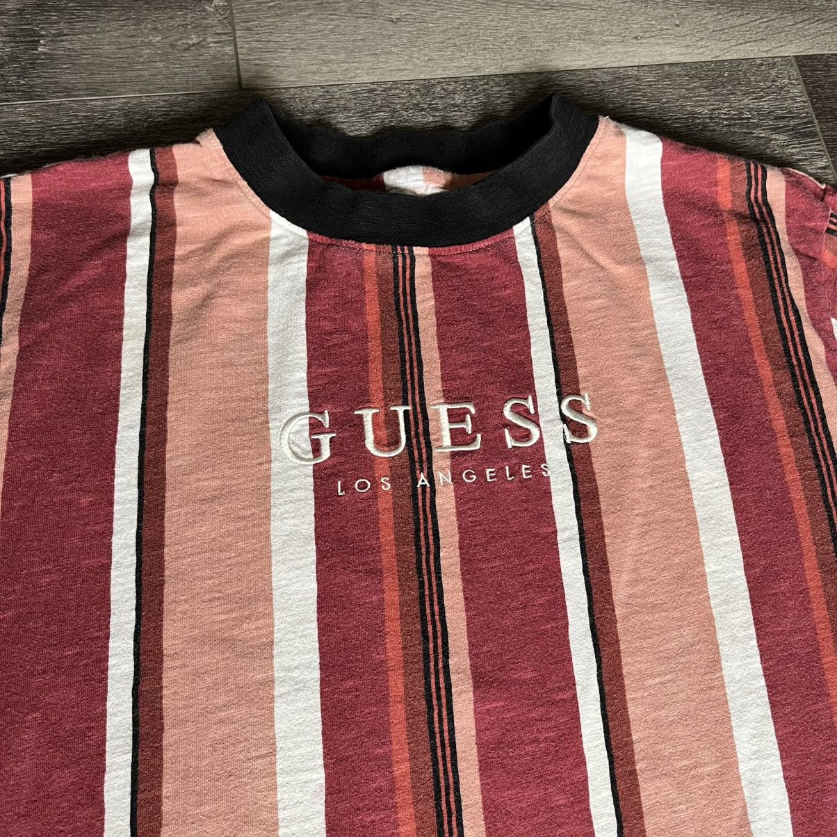 Guess × Vintage Vintage Guess Originals Los Angeles Embroidered Striped Tee Size US M / EU 48-50 / 2 - 2 Thumbnail