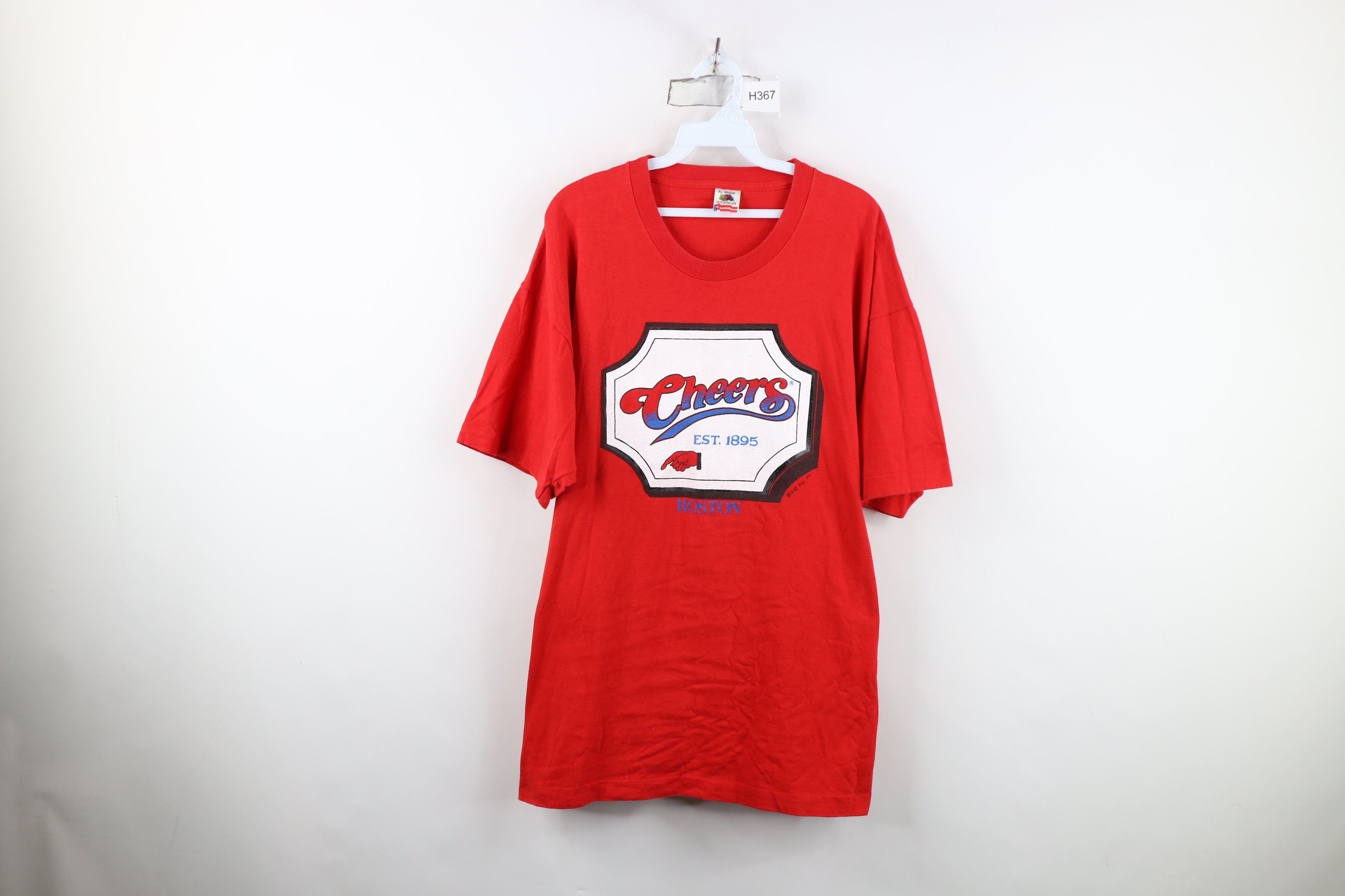 Vintage Vintage 90s Spell Cheers Boston Bar Short Sleeve T-Shirt USA Size US XL / EU 56 / 4 - 1 Thumbnail