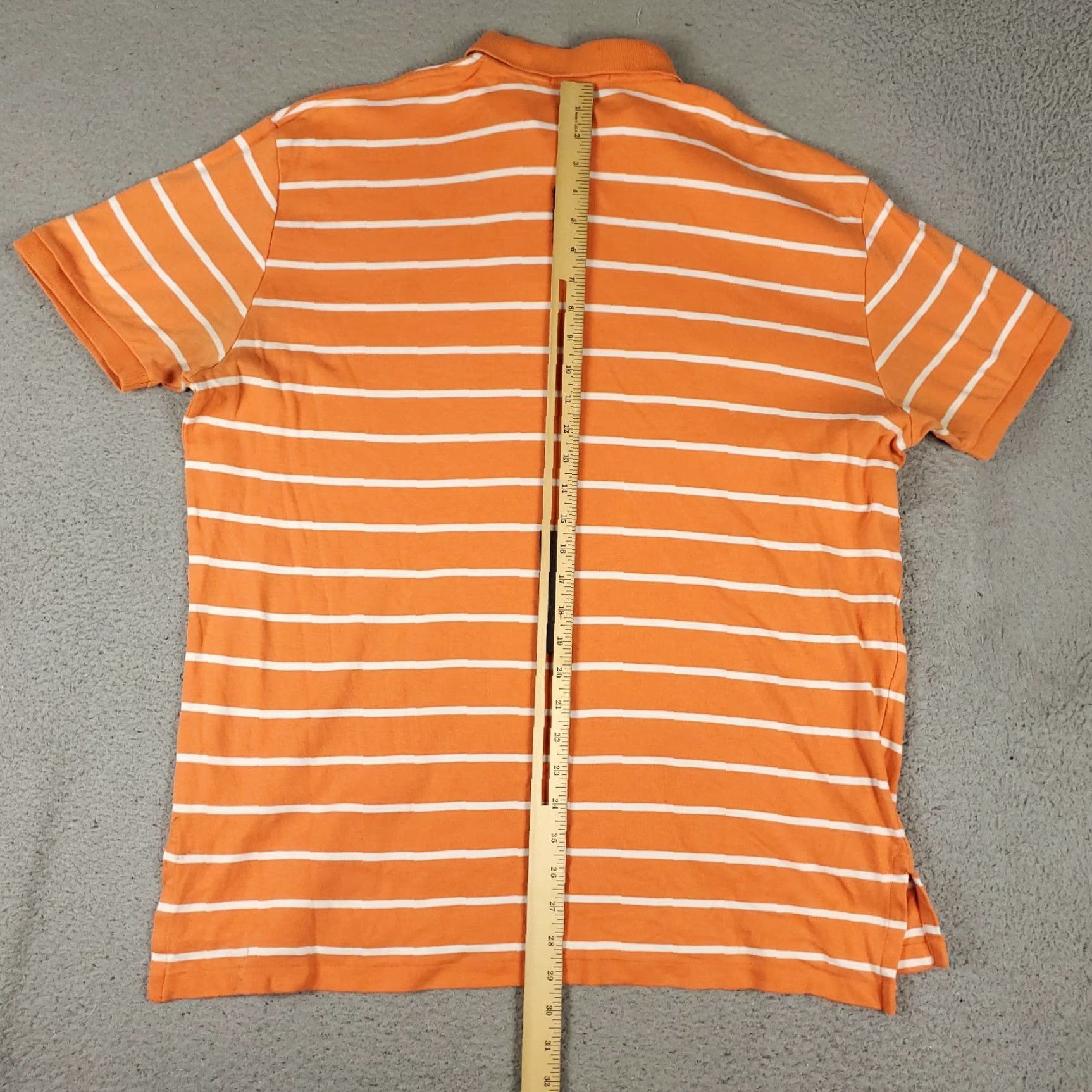 Ralph Lauren Ralph Lauren Polo Shirt Mens XL Orange Striped Pony Casual Short Sleeve Polo Shirt Adult XL Orange Polo by Ralph Lauren Mens Size US XL / EU 56 / 4 - 4 Thumbnail
