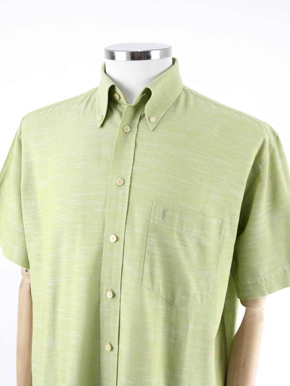 Yves Saint Laurent YVES SAINT LAURENT Cotton and linen short-sleeved shirt Size US XL / EU 56 / 4 - 4 Thumbnail