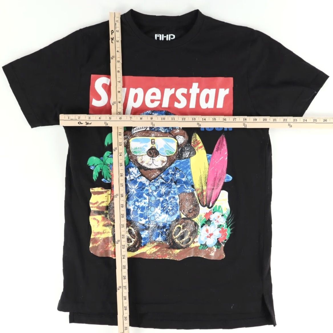 Vintage Another Hype Piece Black Men's L T-Shirt Solid Superstar Icon Bear Size US L / EU 52-54 / 3 - 3 Thumbnail