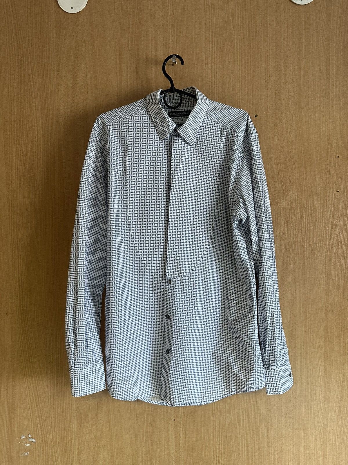Dolce & Gabbana Dolce & Gabbana Gold White/Blue Shirts Button Up Size US L / EU 52-54 / 3 - 13 Thumbnail