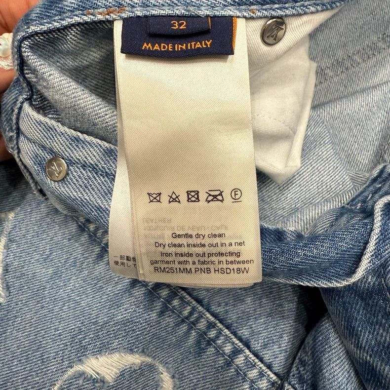 Louis Vuitton Louis Vuitton Blue presbyopic full-print jeans Size US 32 / EU 48 - 6 Thumbnail