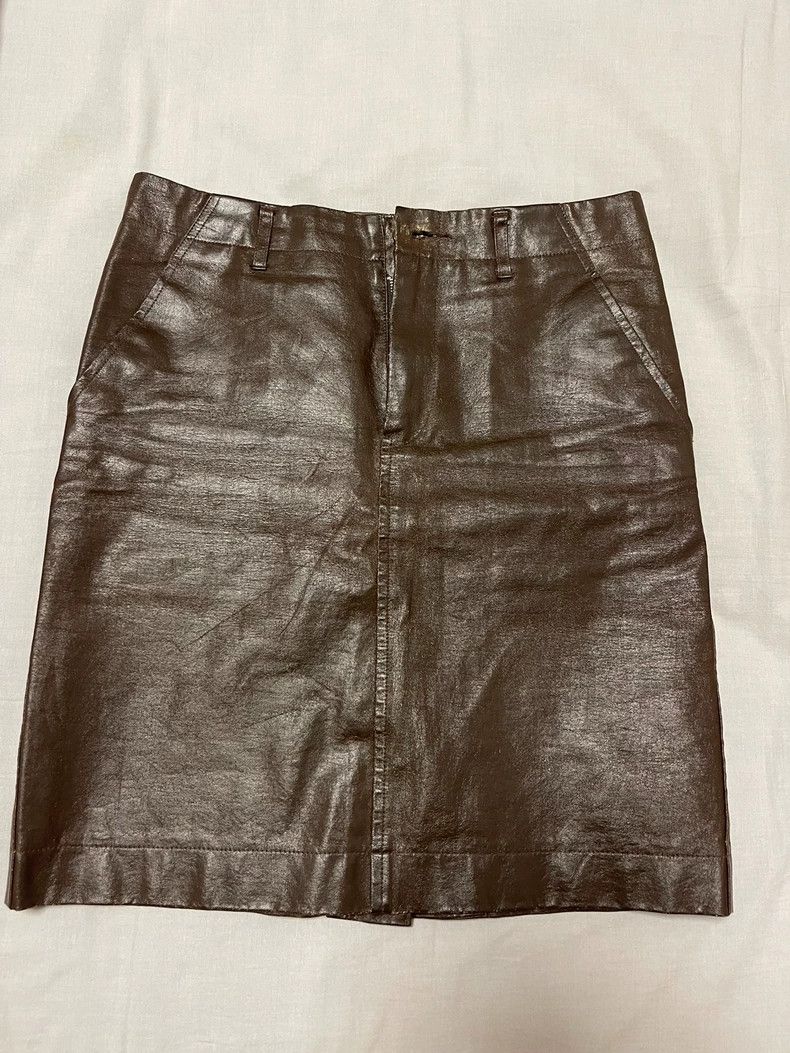 Junya Watanabe Junya Watanabe SizeS Brown leather skirt Size 25" / US 0 / IT 36 - 1 Thumbnail