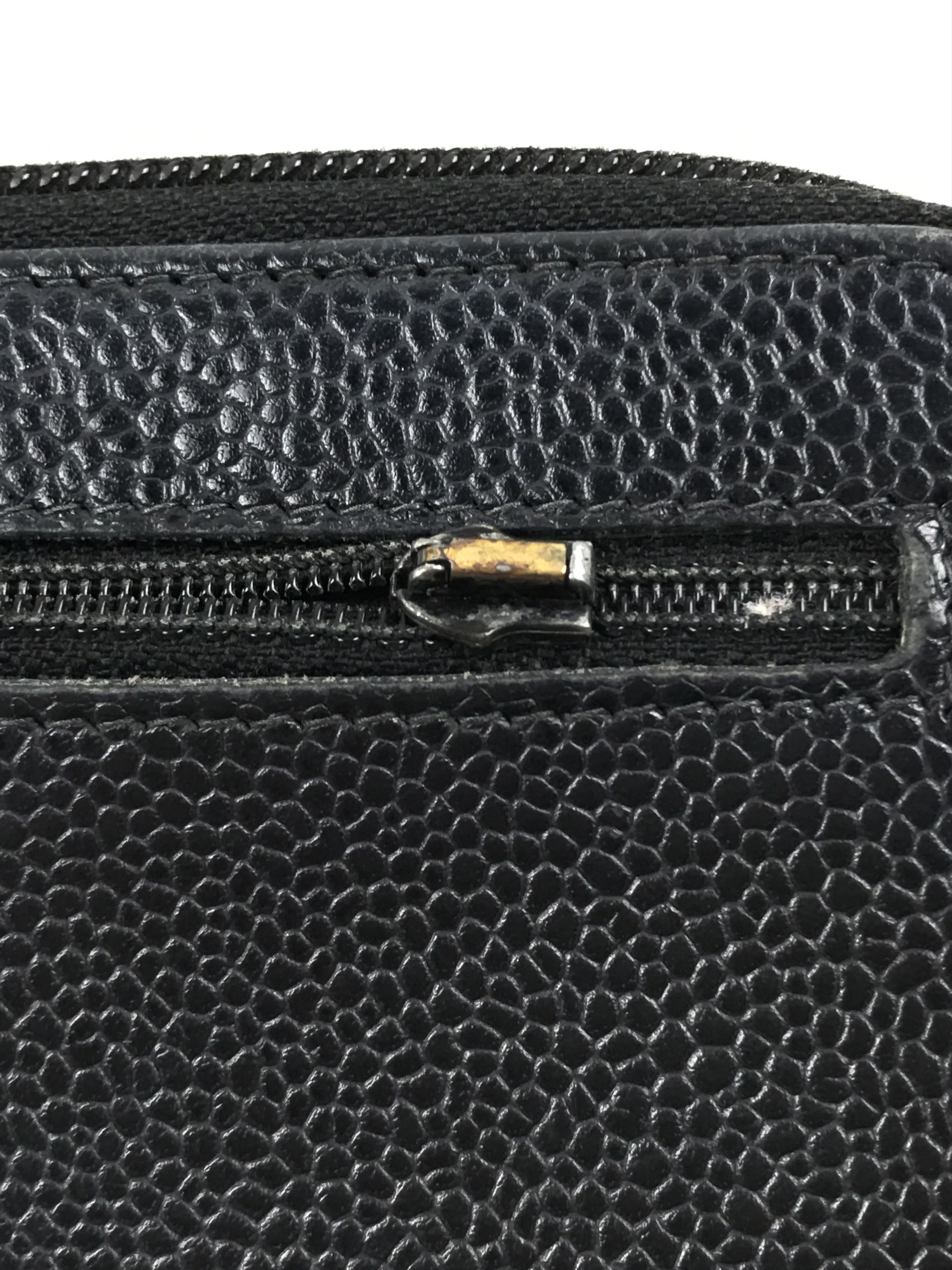 Chanel Vintage Chanel Black Caviar CC Logo Zip Around Long Wallet Size ONE SIZE - 14 Thumbnail