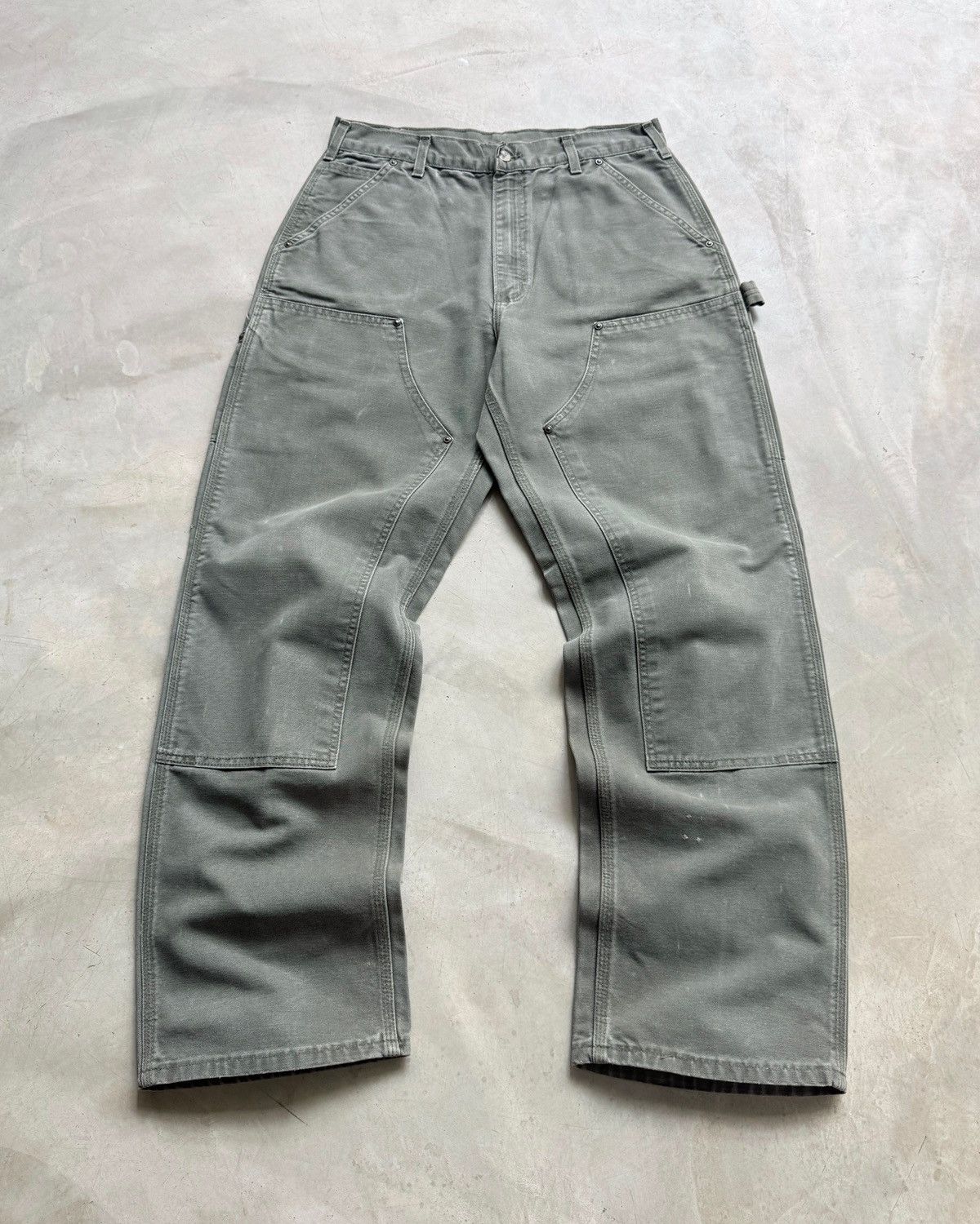 Carhartt VTG Carhartt Doubleknee B136 MOS Big logo ⭐️ Size US 32 / EU 48 - 1 Thumbnail
