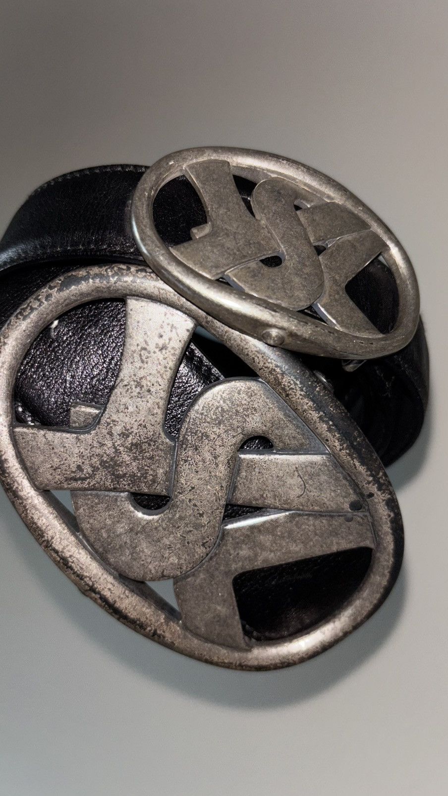 Saint Laurent Paris Yves Saint Laurent Paris Logo Belt Size 30 - 5 Thumbnail