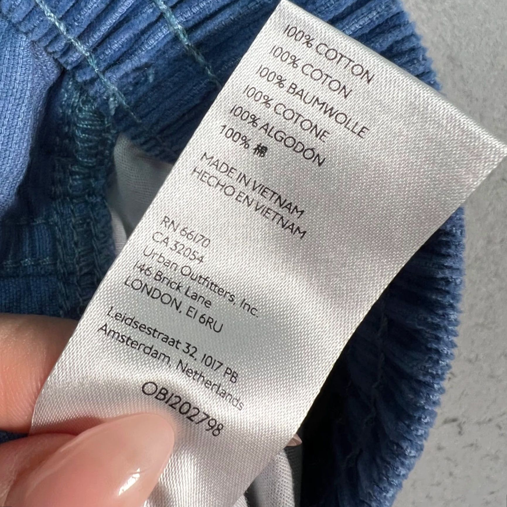 Bdg BDG Mens Medium Blue Corduroy Carpenter Jogger Pants Elastic Waist-Flat Front Roomy Casual Mens Pants Size US 31 - 4 Thumbnail