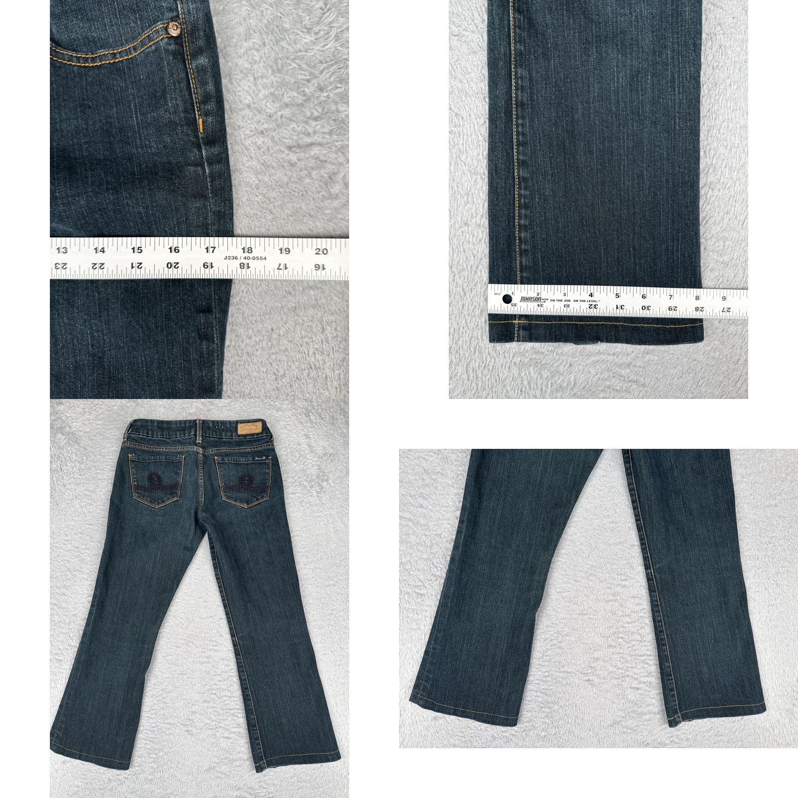 Vintage Seven7 Jeans Womens 29 Blue Bootcut Denim Stretch Dark Wash Regular Inseam 25 Size 29" - 9 Thumbnail