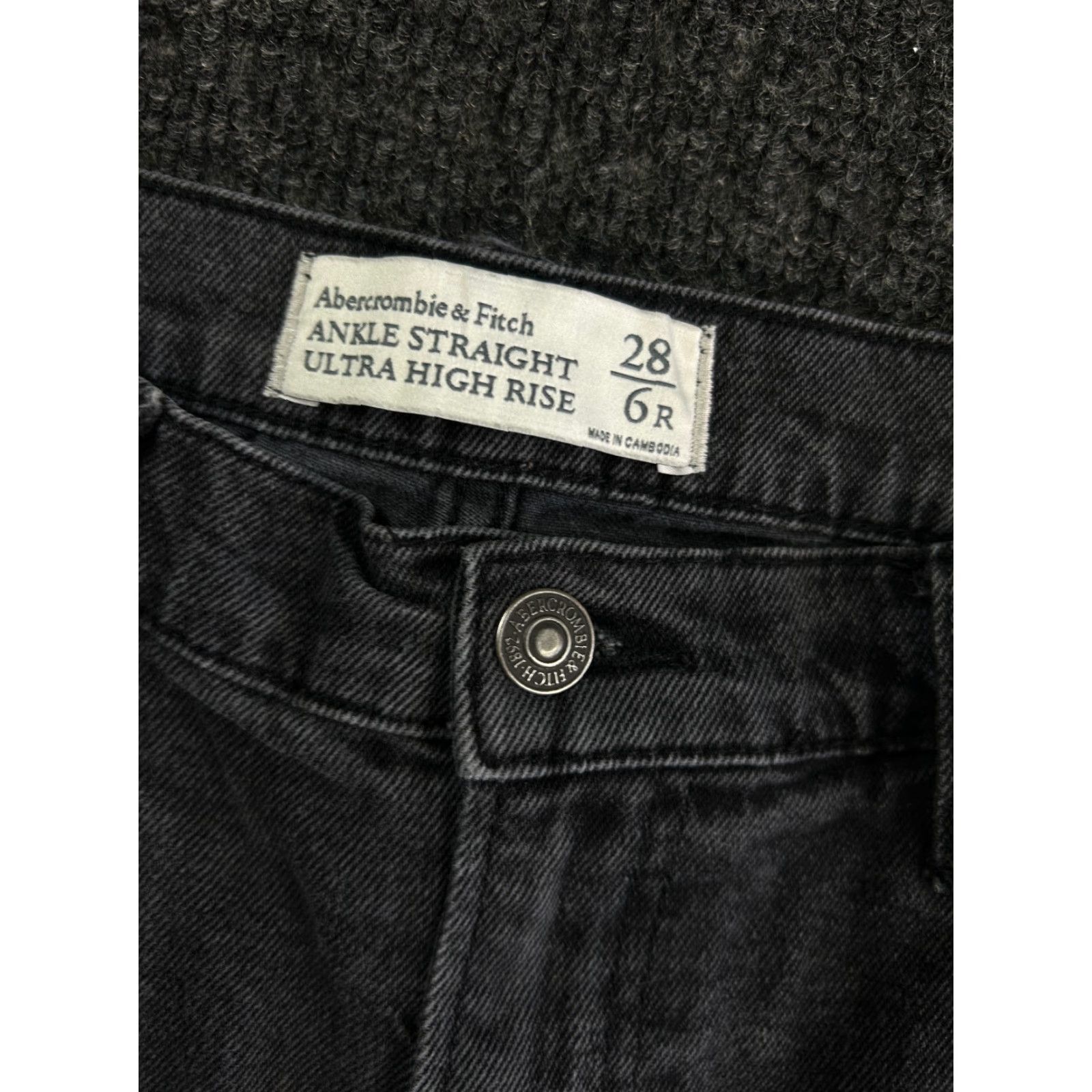 Abercrombie & Fitch Abercrombie & Fitch Jeans The Ankle Straight 28 6 R Ultra High Rise Black Women's Regular Size 28 Denim Distressed Pockets 5-Pocket Design Vintage No Size 28" / US 6 / IT 42 - 3 Thumbnail