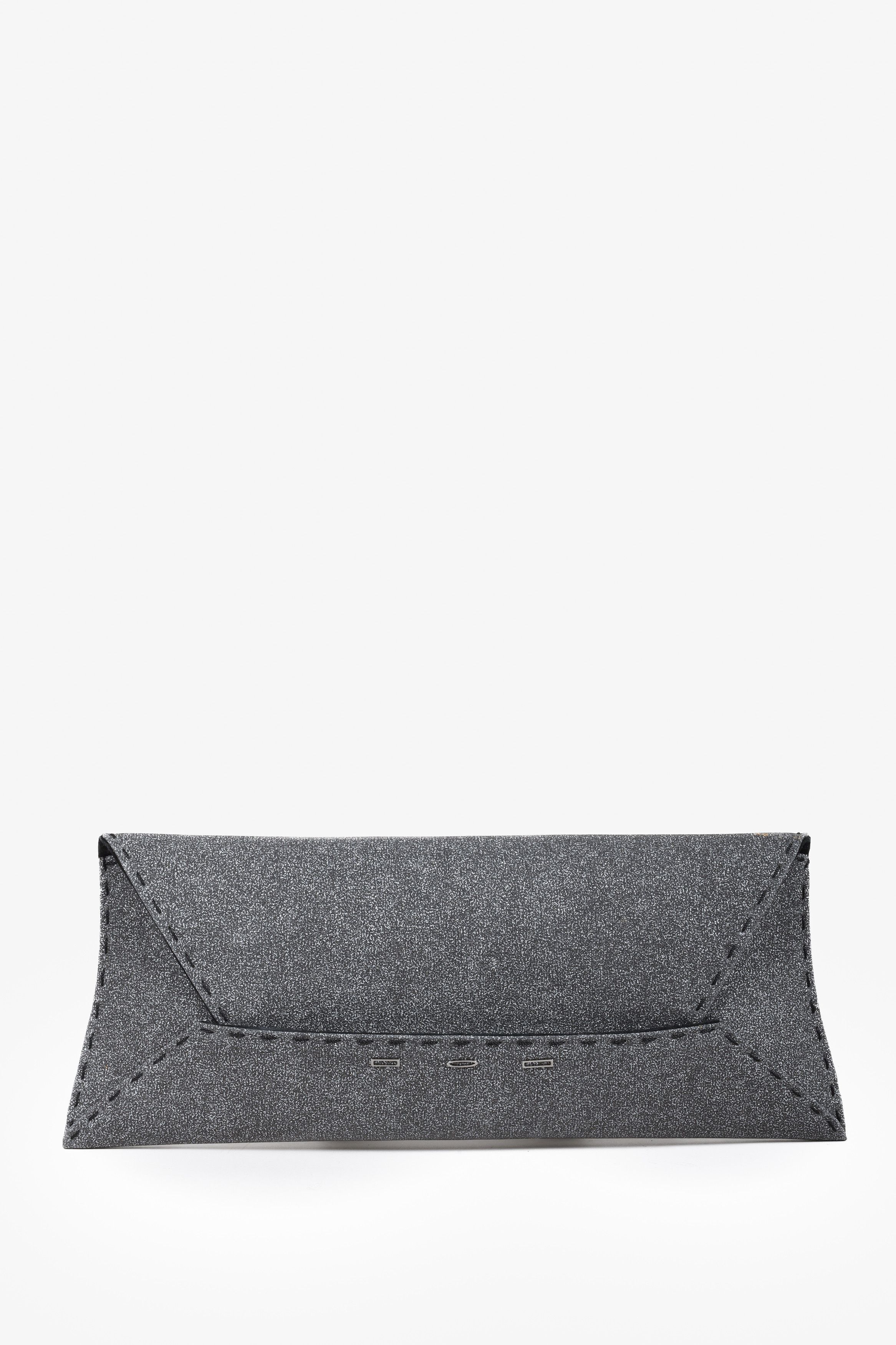 VBH Manila Silver Glitter Envelope Clutch