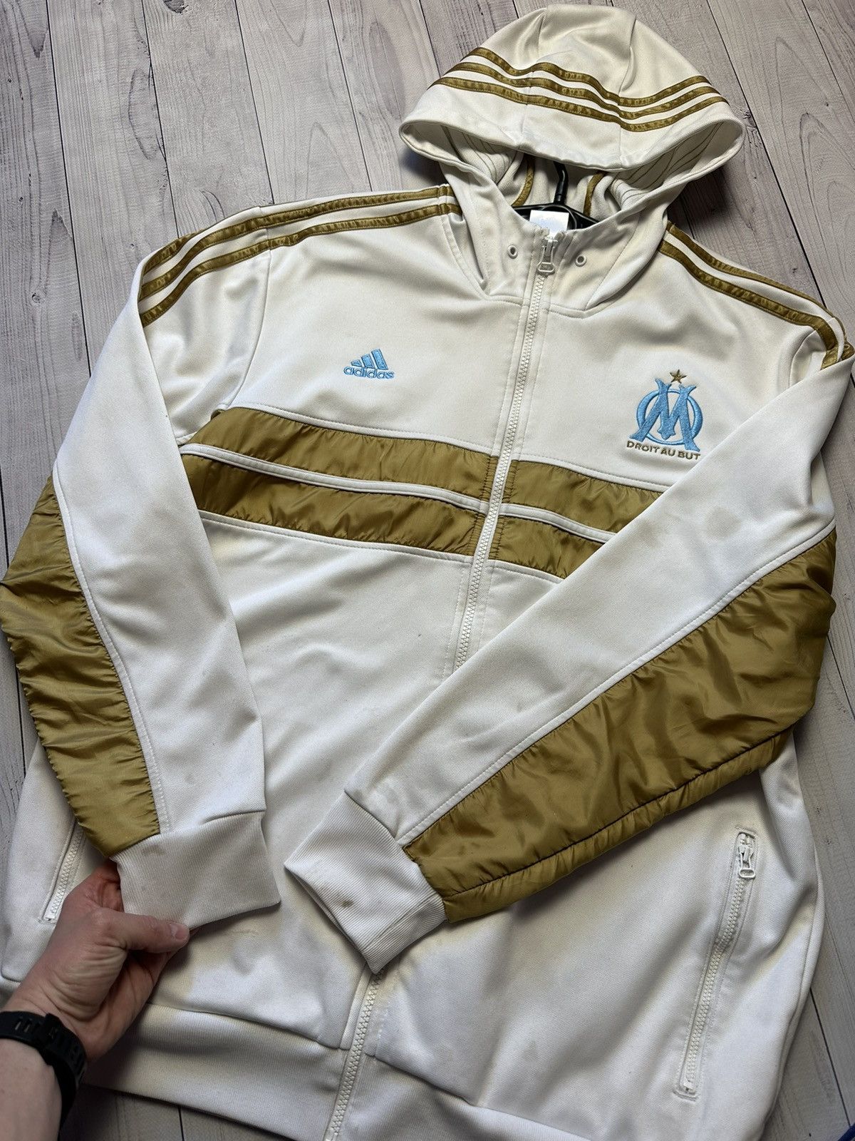 Adidas × Vintage Vintage adidas Olympic Marseille zip hoodie size XL Size US XL / EU 56 / 4 - 6 Thumbnail