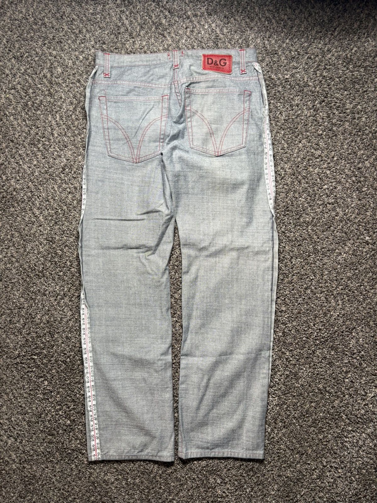 Dolce & Gabbana D&G gray with red stitches with D&G white strips Size US 30 / EU 46 - 2 Thumbnail