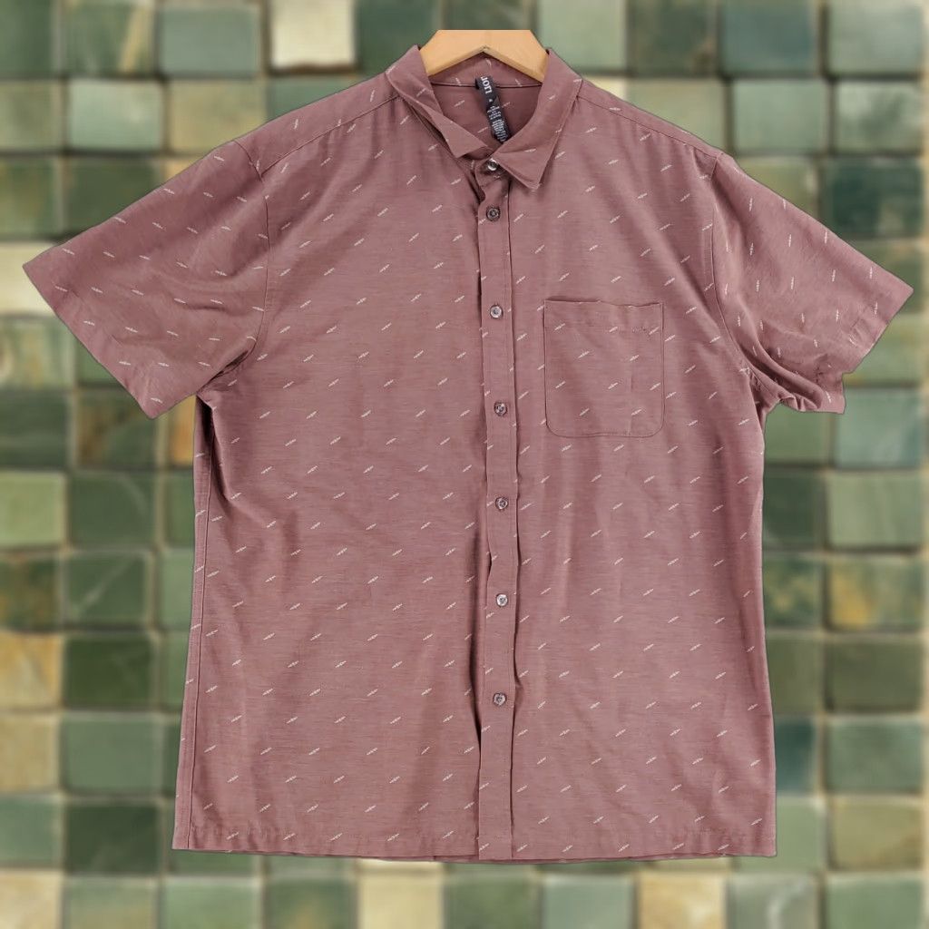 Vuori Vuori Short Sleeve Button-Up Shirt Red Rose Patterned Mens XL Size US XL / EU 56 / 4 - 1 Thumbnail