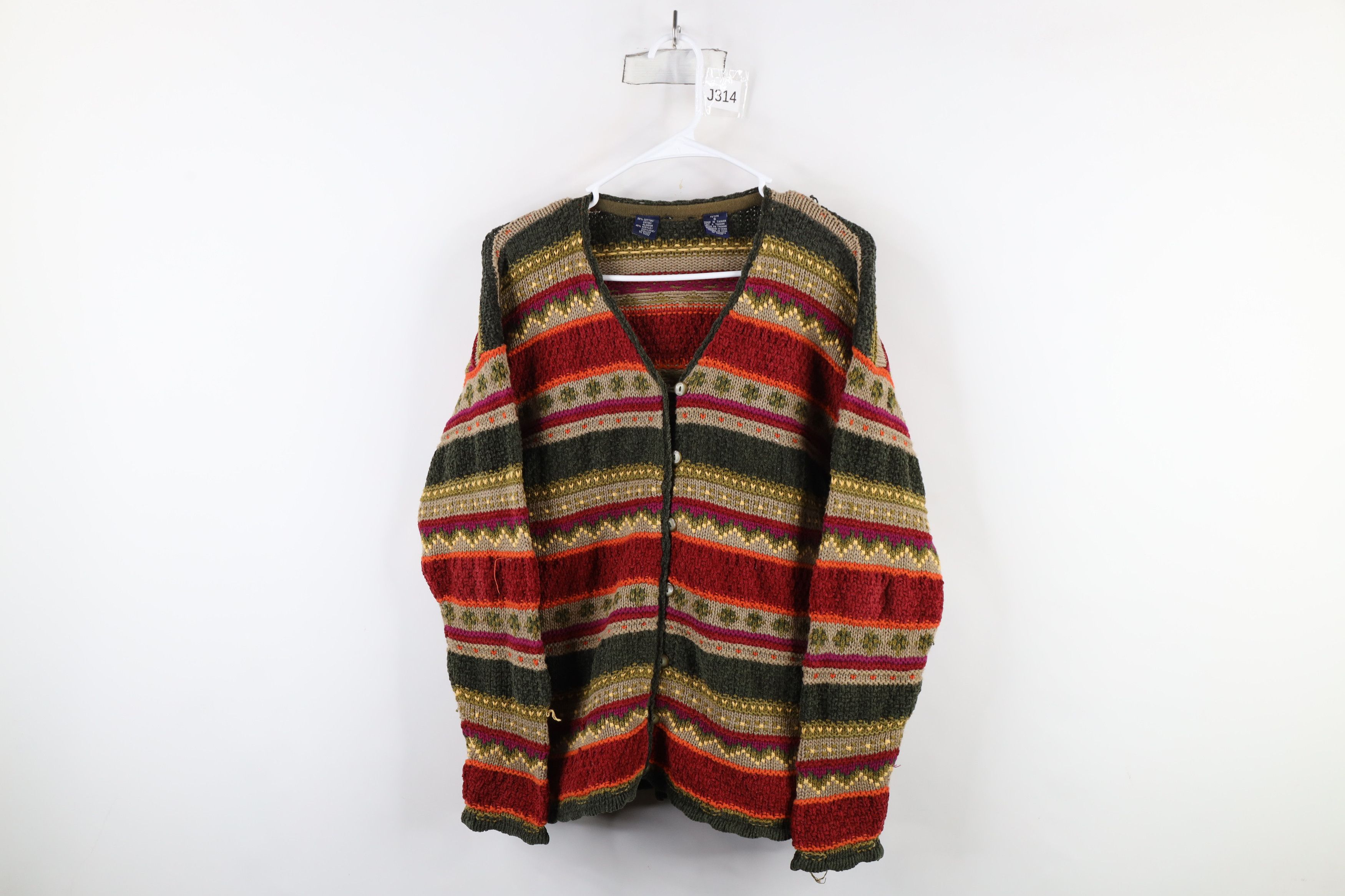 Vintage Vintage 90s Streetwear Fair Isle Knit Cardigan Sweater Size S / US 4 / IT 40 - 1 Thumbnail