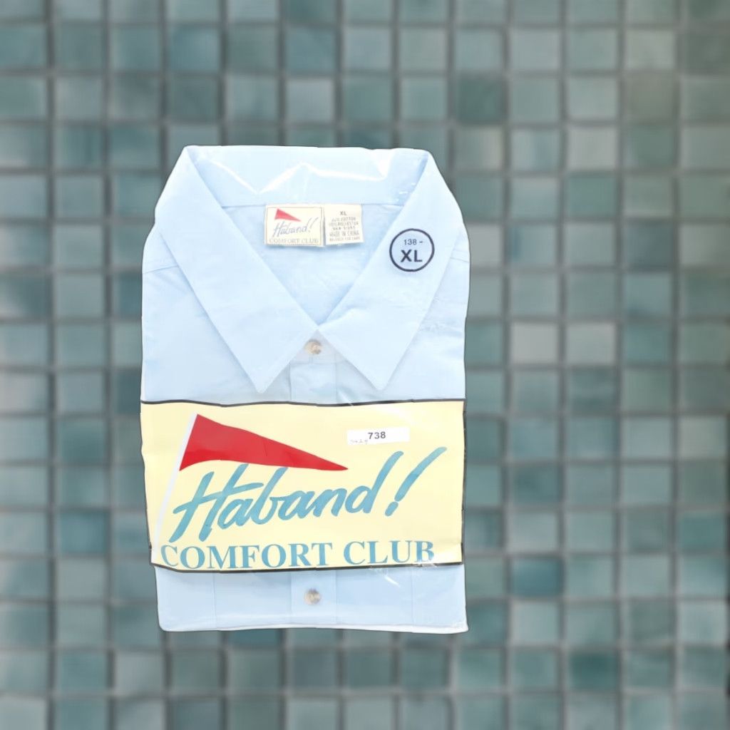 Haband Haband Comfort Club Mens Casual Button Front Light Blue Shirt XL Size Size US XL / EU 56 / 4 - 1 Thumbnail