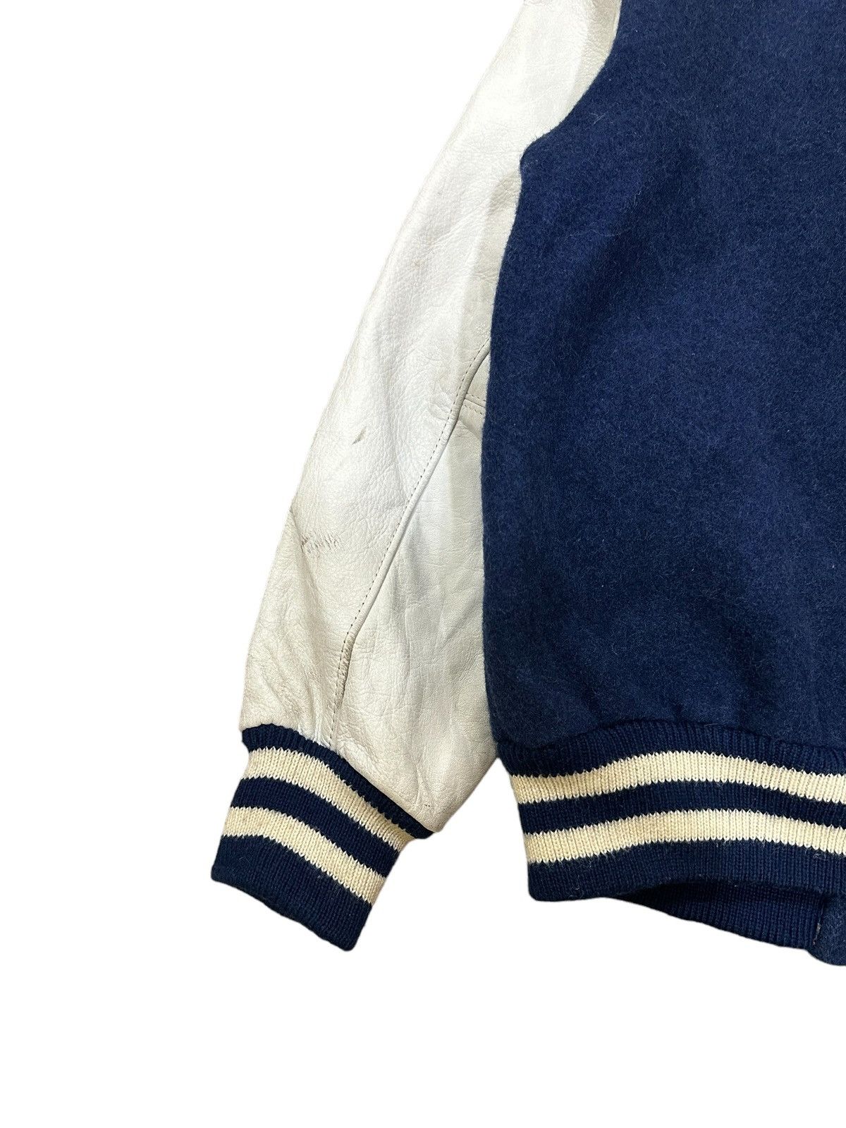Vintage × Wrangler Vintage Wrangler Varsity Wool Leather Jacket Size US S / EU 44-46 / 1 - 6 Thumbnail