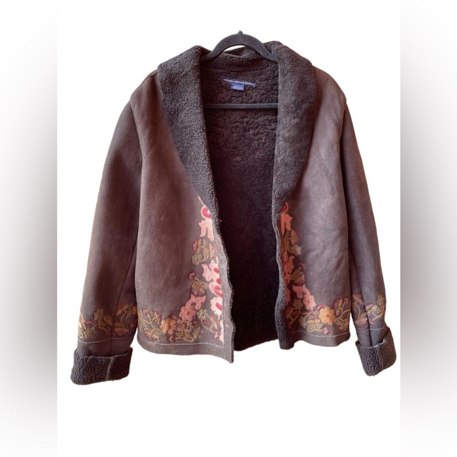Ralph Lauren VTG Ralph Lauren Coat SHEARLING Suede LEATHER Embroider Size M / US 6-8 / IT 42-44 - 3 Thumbnail
